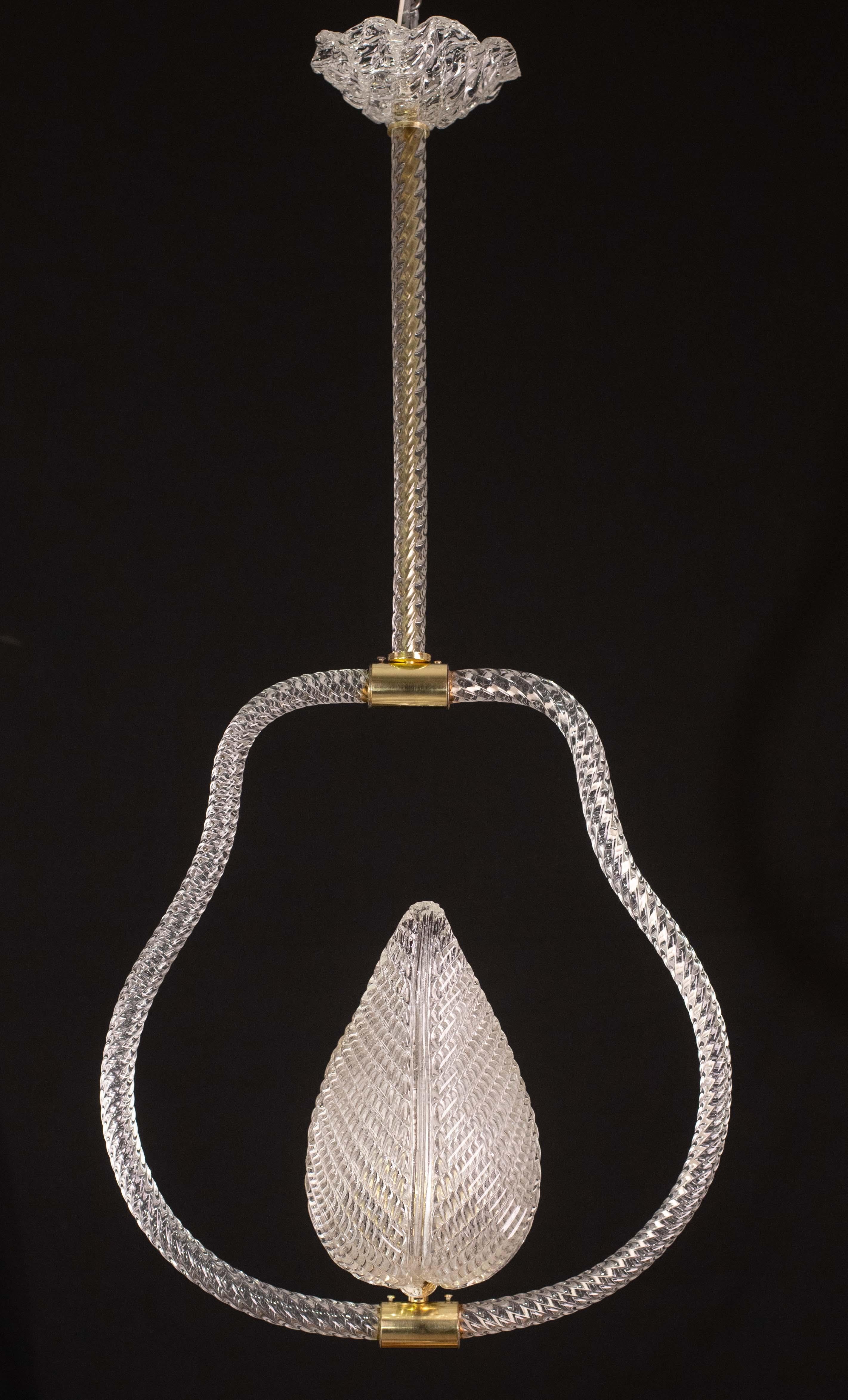 Trasparent Jewel Murano Glass Chandelier by Barovier e Toso, 1950s In Good Condition For Sale In Roma, IT