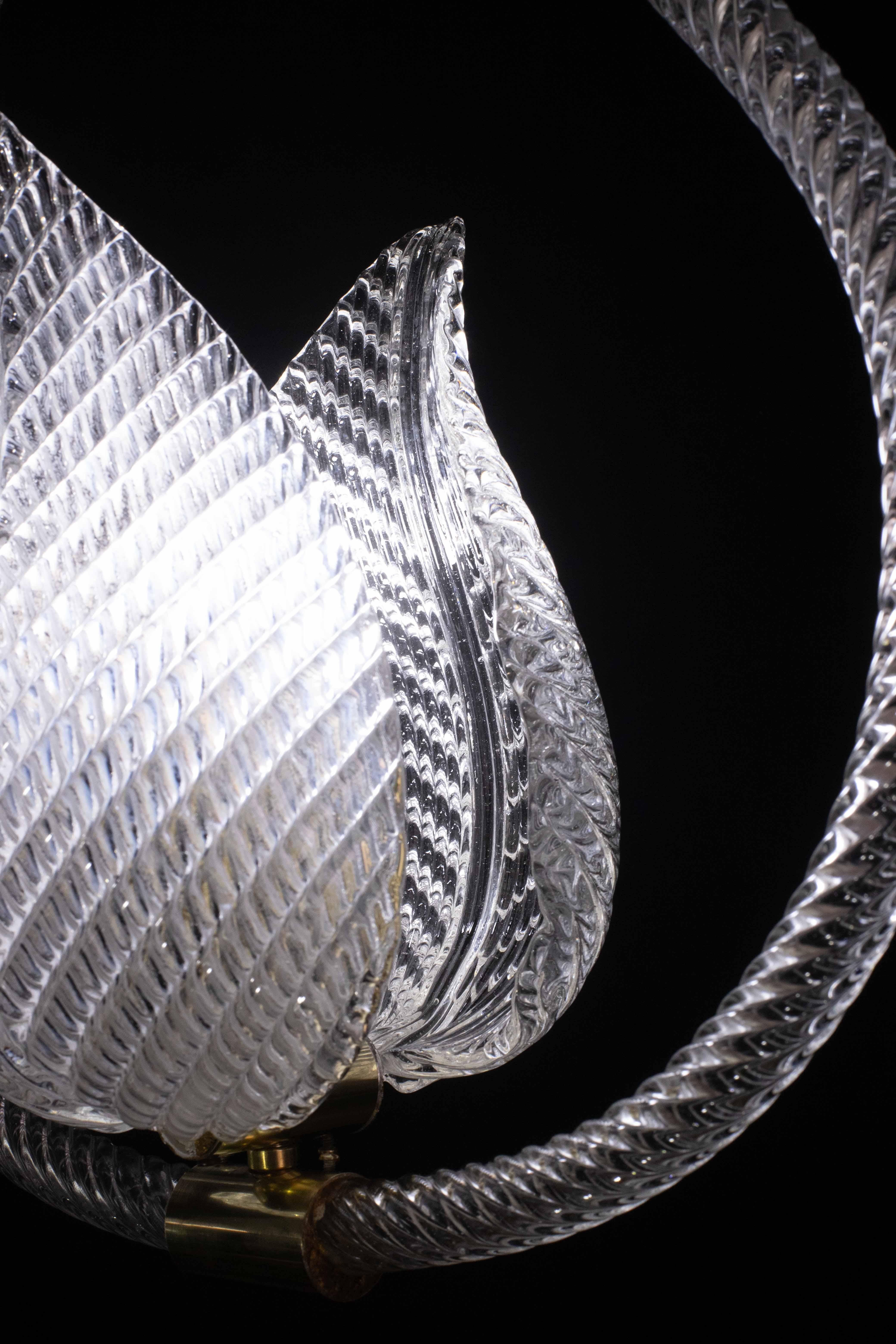Trasparent Jewel Murano Glass Chandelier by Barovier e Toso, 1950s For Sale 1