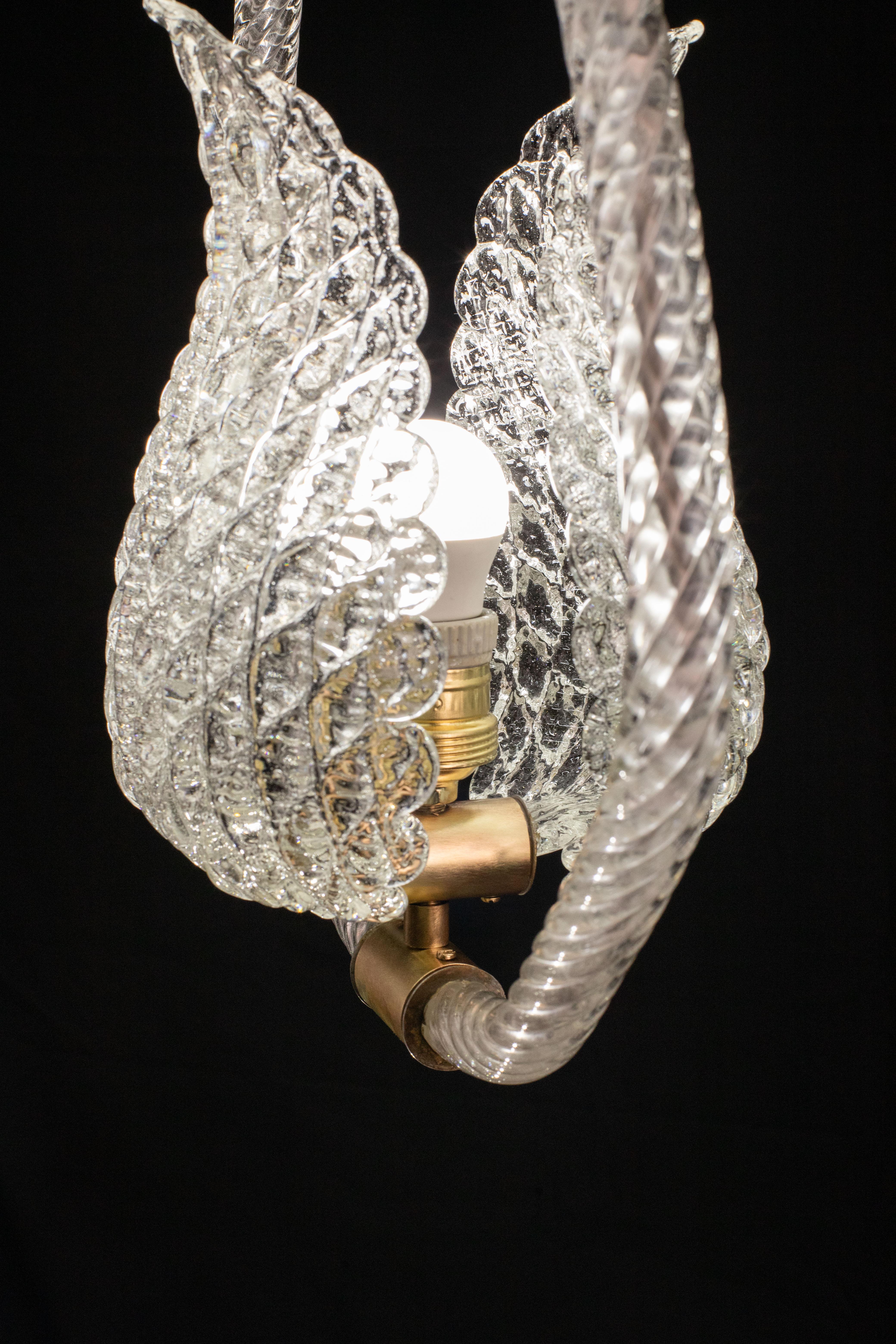 Trasparent Jewel Murano Glass Chandelier by Barovier e Toso, 1950s For Sale 3