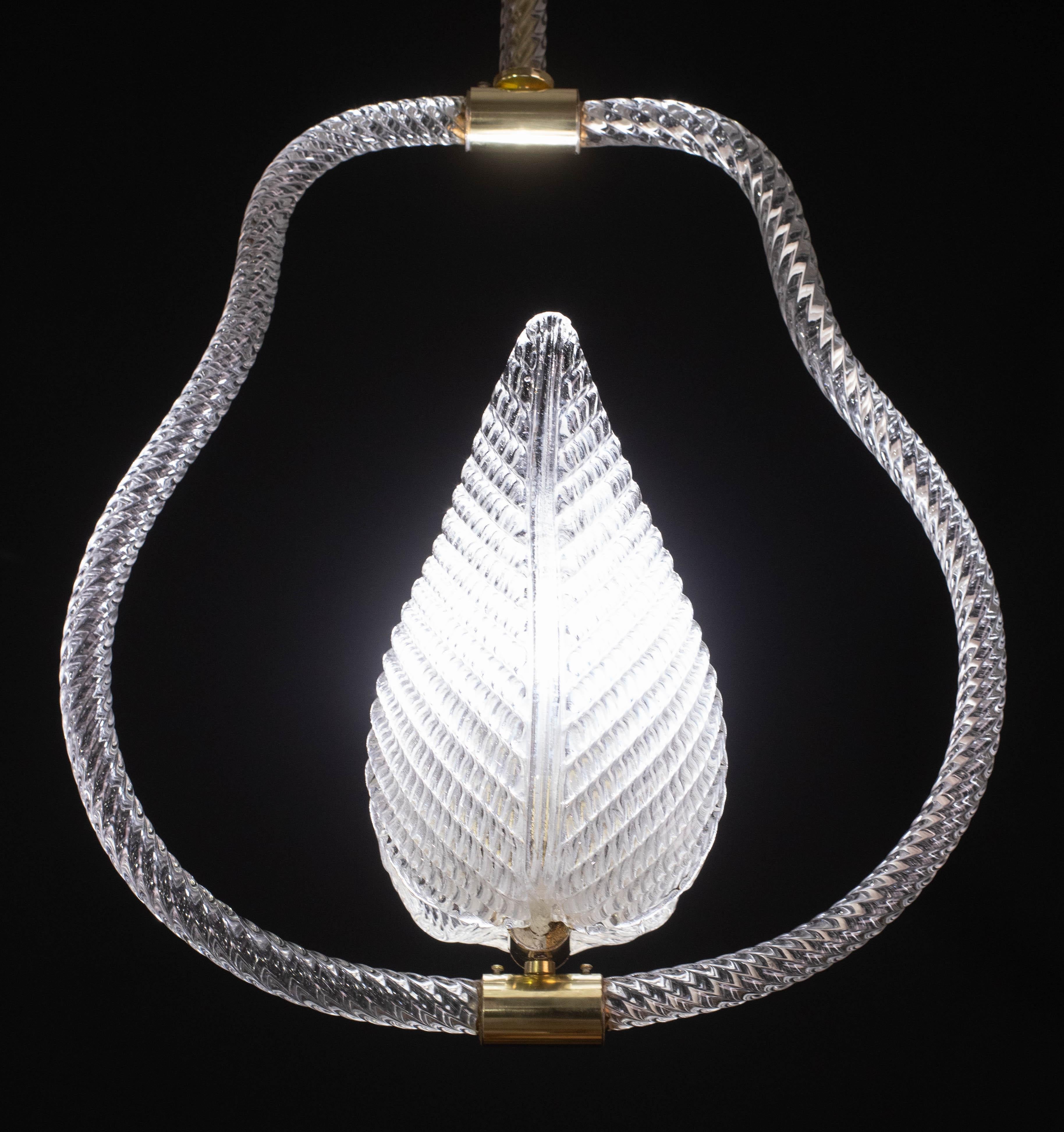Trasparent Jewel Murano Glass Chandelier by Barovier e Toso, 1950s For Sale 2
