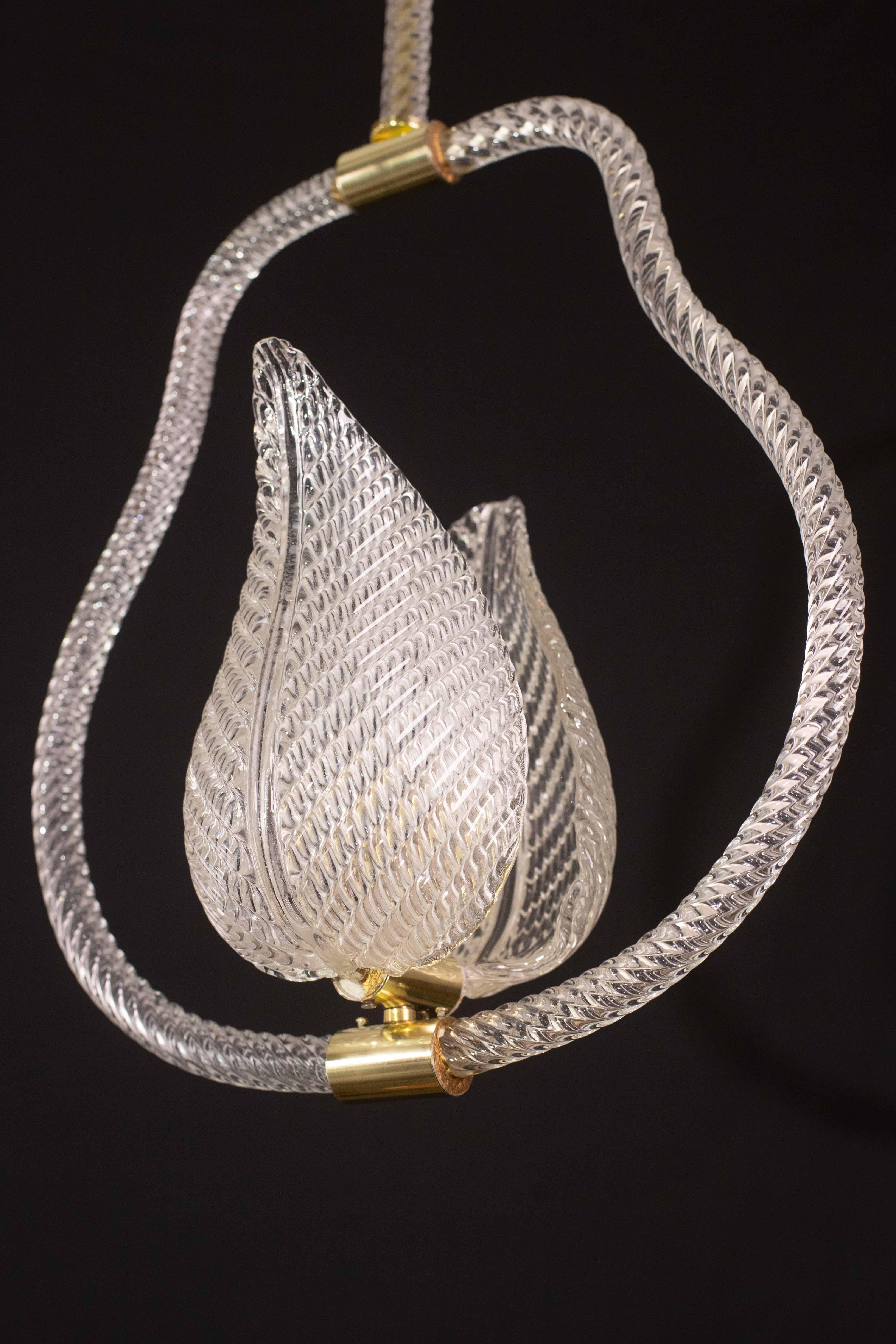 Trasparent Jewel Murano Glass Chandelier by Barovier e Toso, 1950s For Sale 3