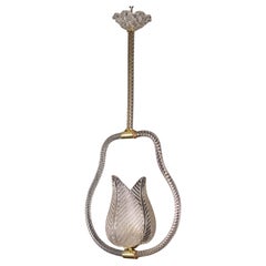 Trasparent Jewel Murano Glass Chandelier by Barovier e Toso, 1950s