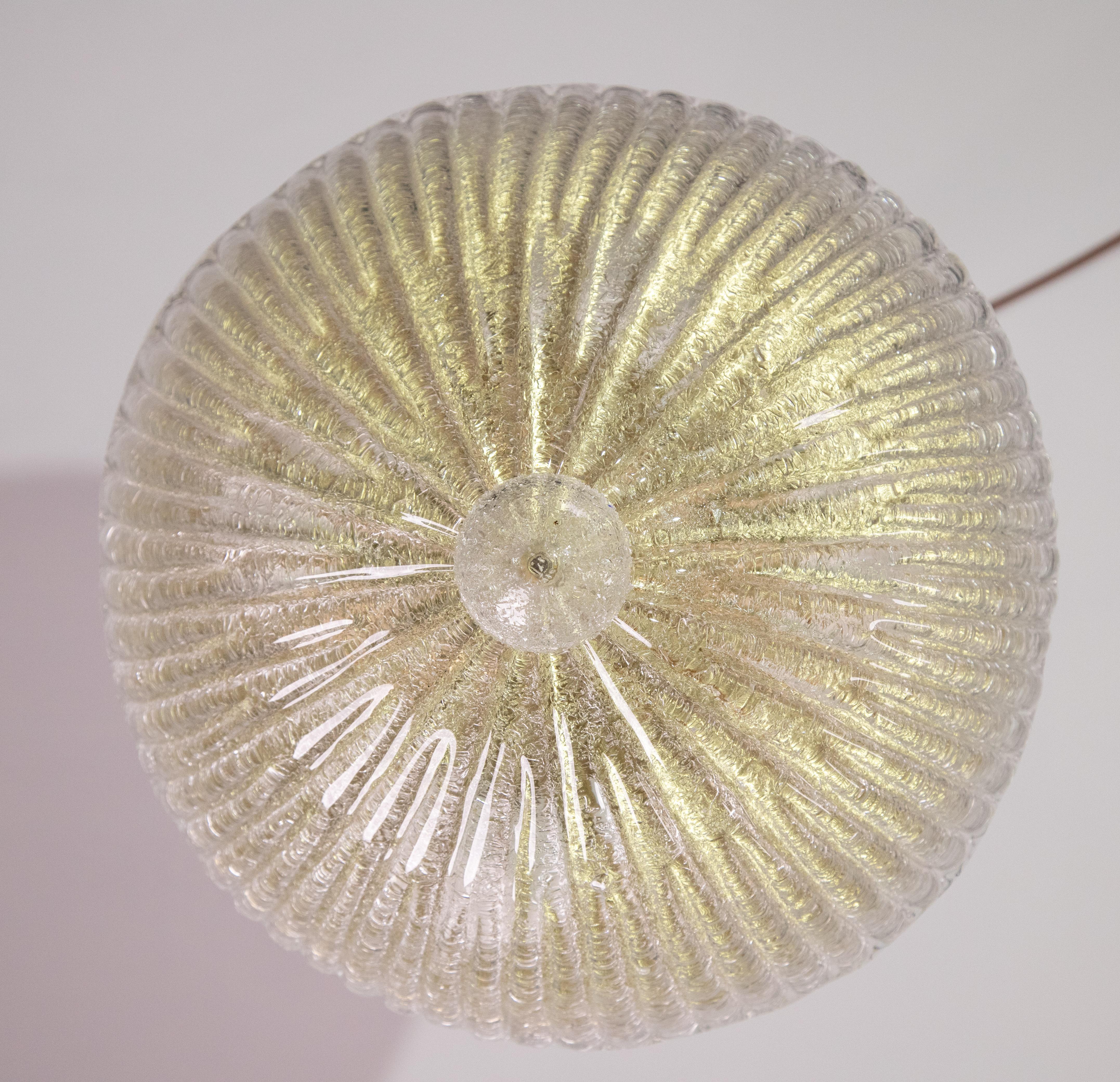 Mid-20th Century Trasparent Vintage Murano Glass Ceiling light bath gold, 1960 For Sale