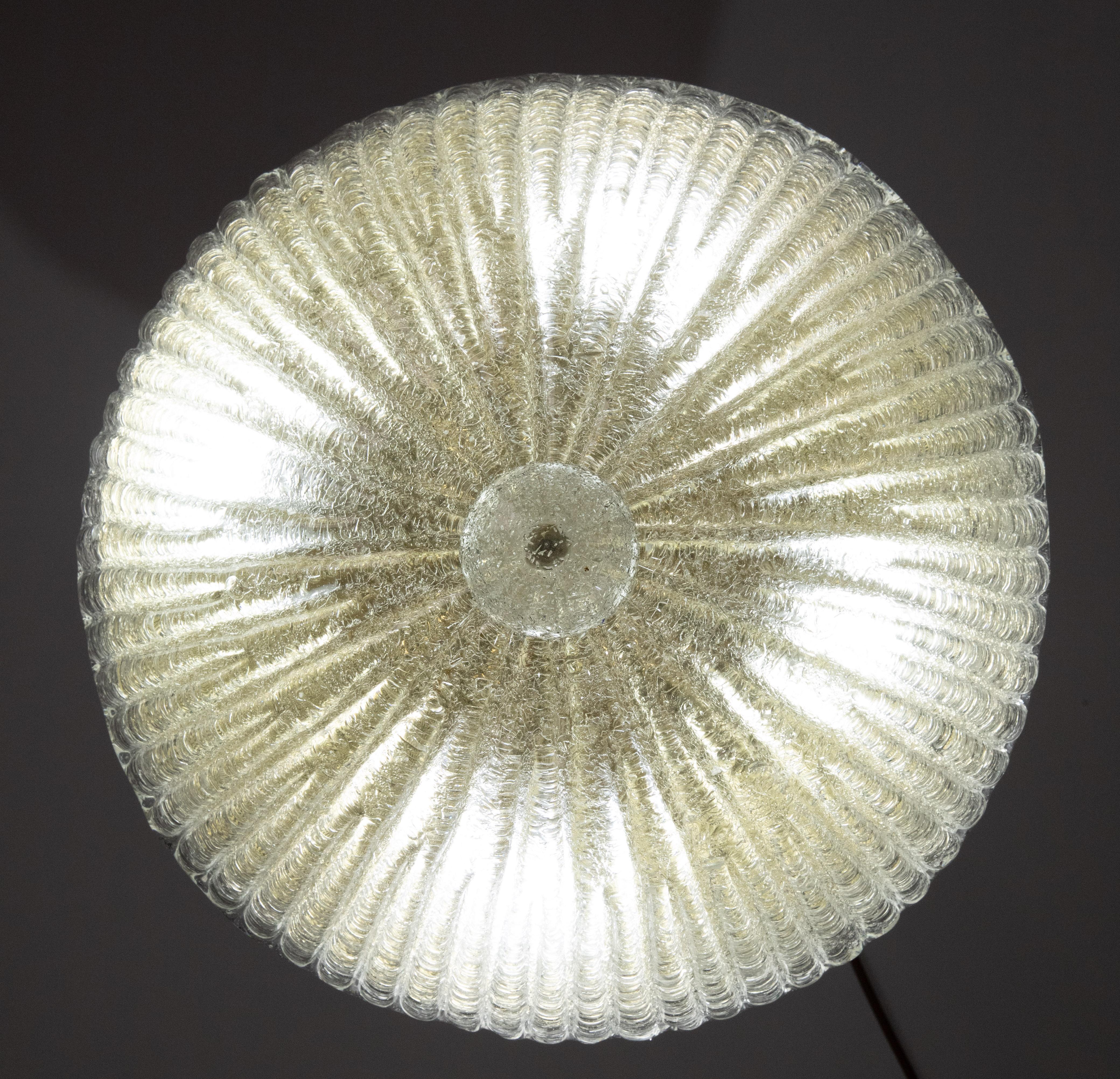 Trasparent Vintage Murano Glass Ceiling light bath gold, 1960 For Sale 1