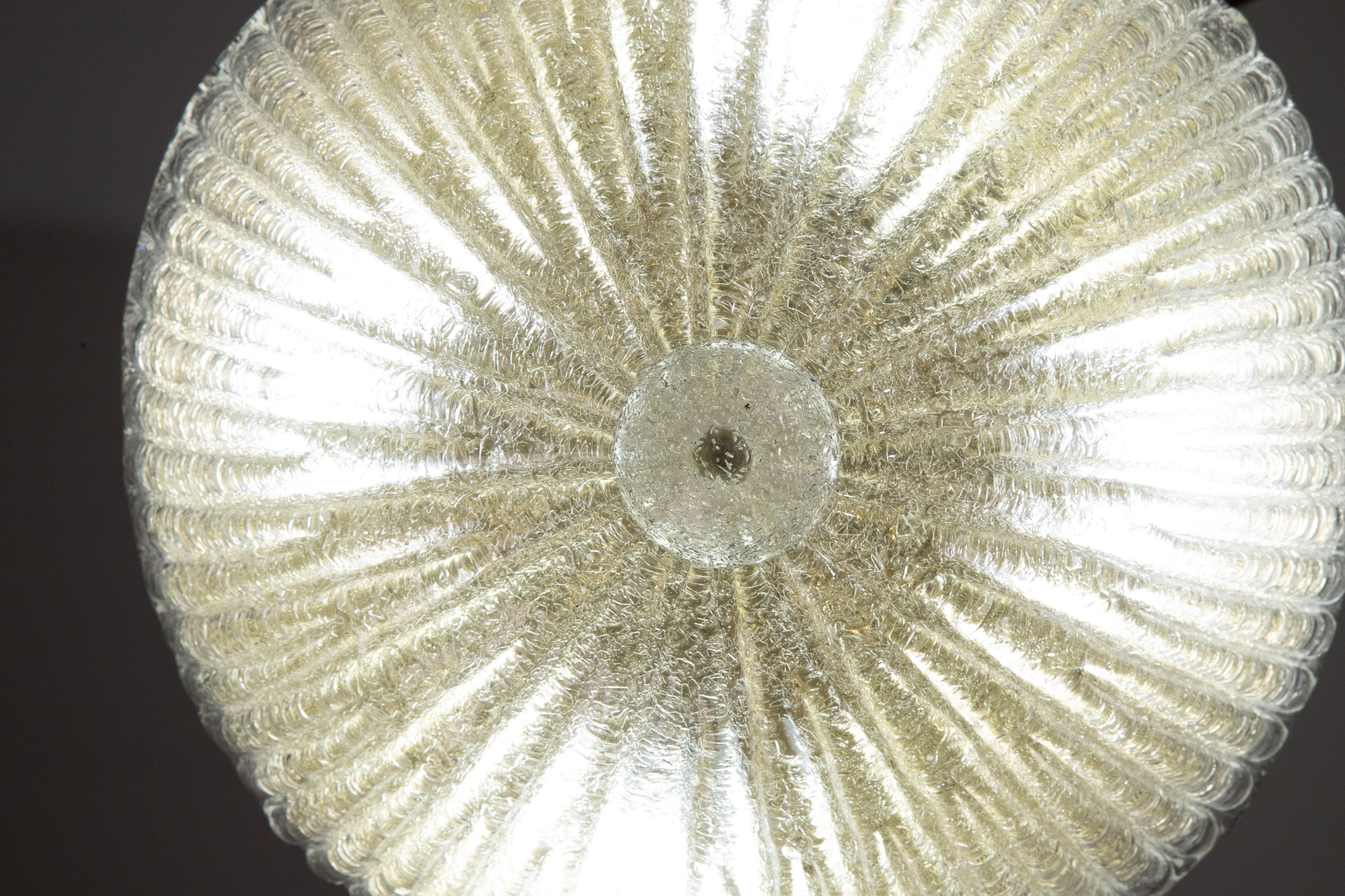 Trasparent Vintage Murano Glass Ceiling light bath gold, 1960 For Sale 3