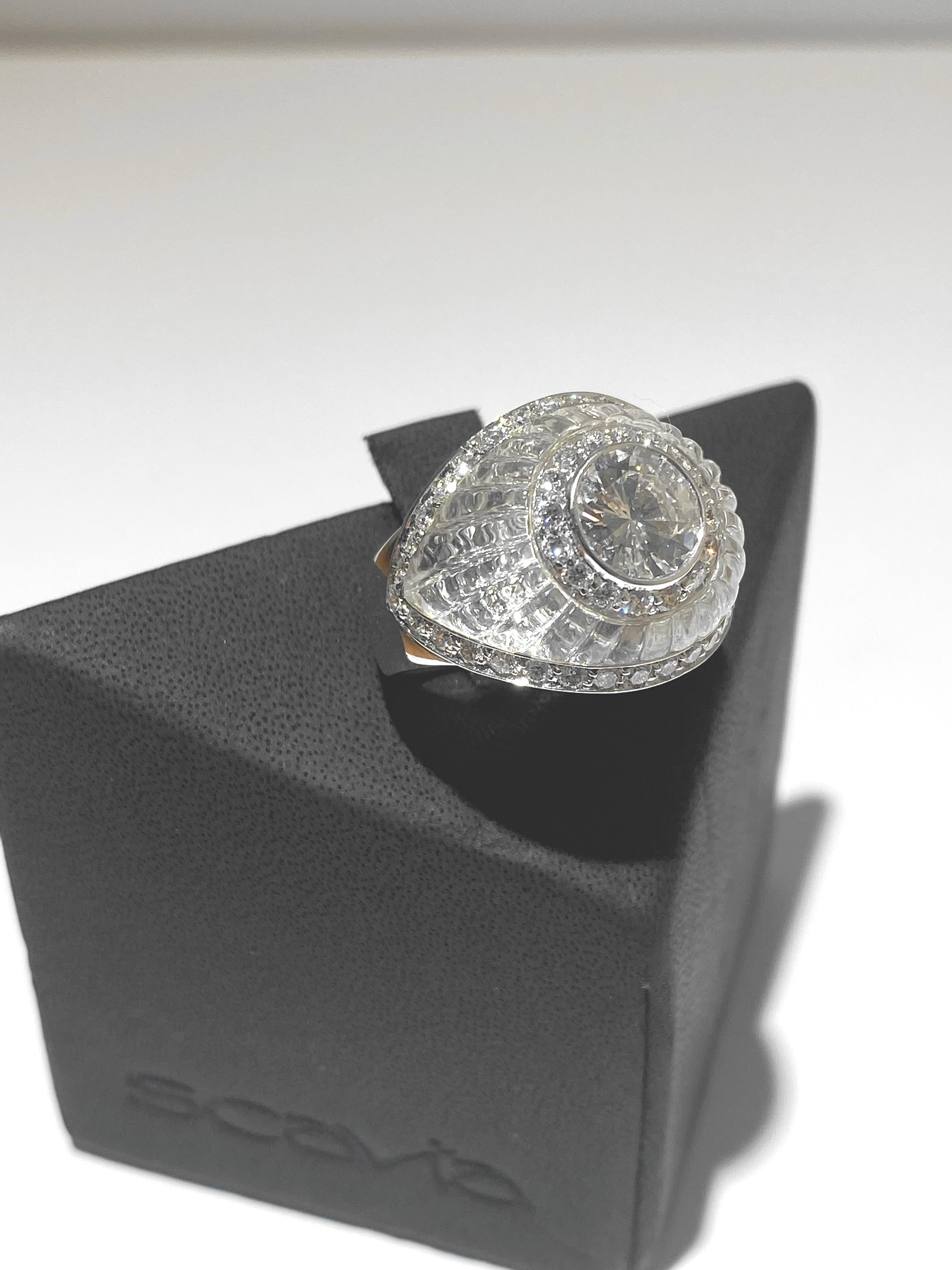 SCAVIA TRASPARENZA Diamond Pave Band Ring In New Condition For Sale In Rome, IT