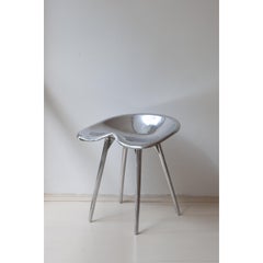 Trator Stool With Backrest in Cast Aluminum by Studio Orth