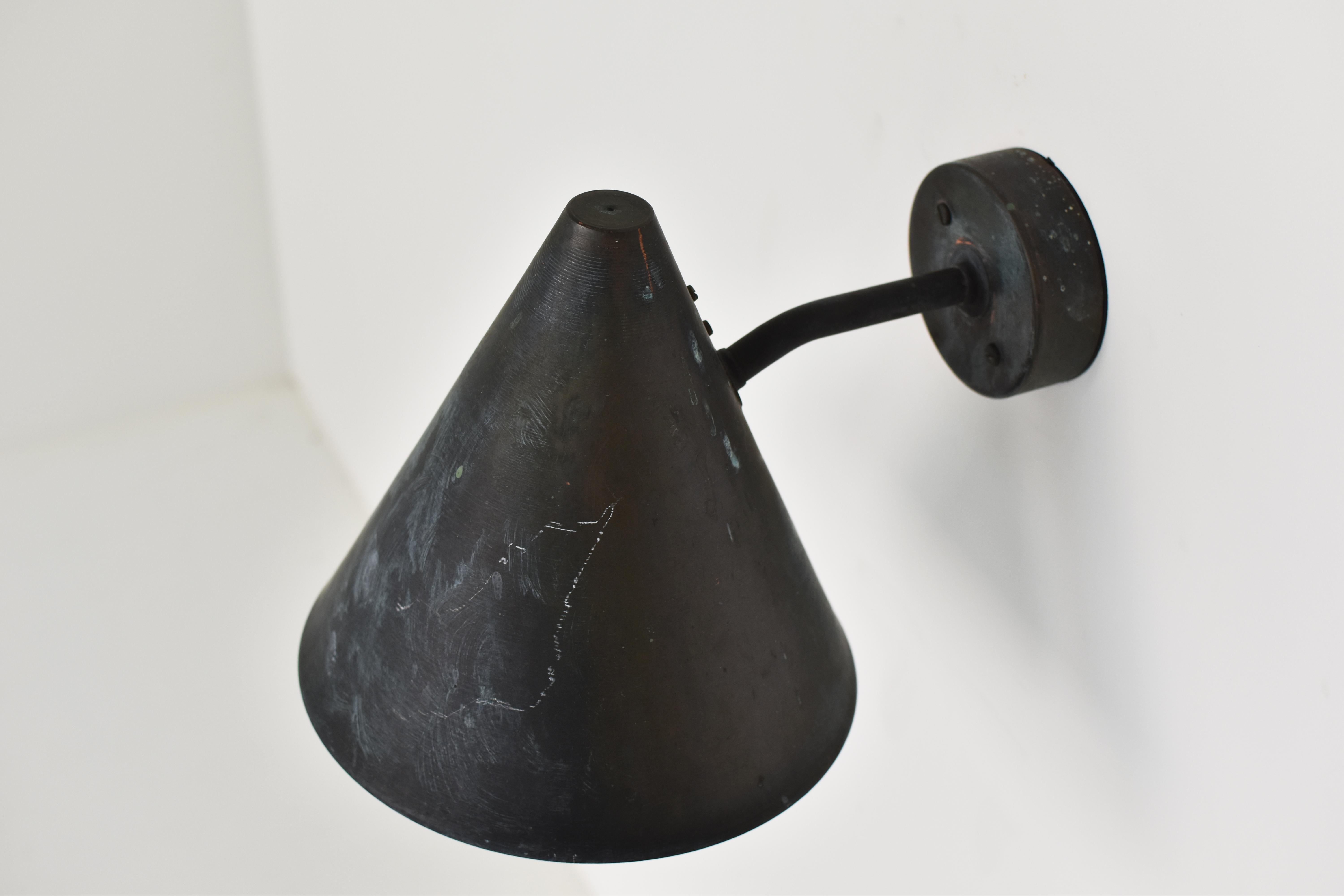 Mid-20th Century 'Tratten' Wall Lamp by Hans Agne Jakobsson for AB Markaryd, Sweden, 1950s For Sale