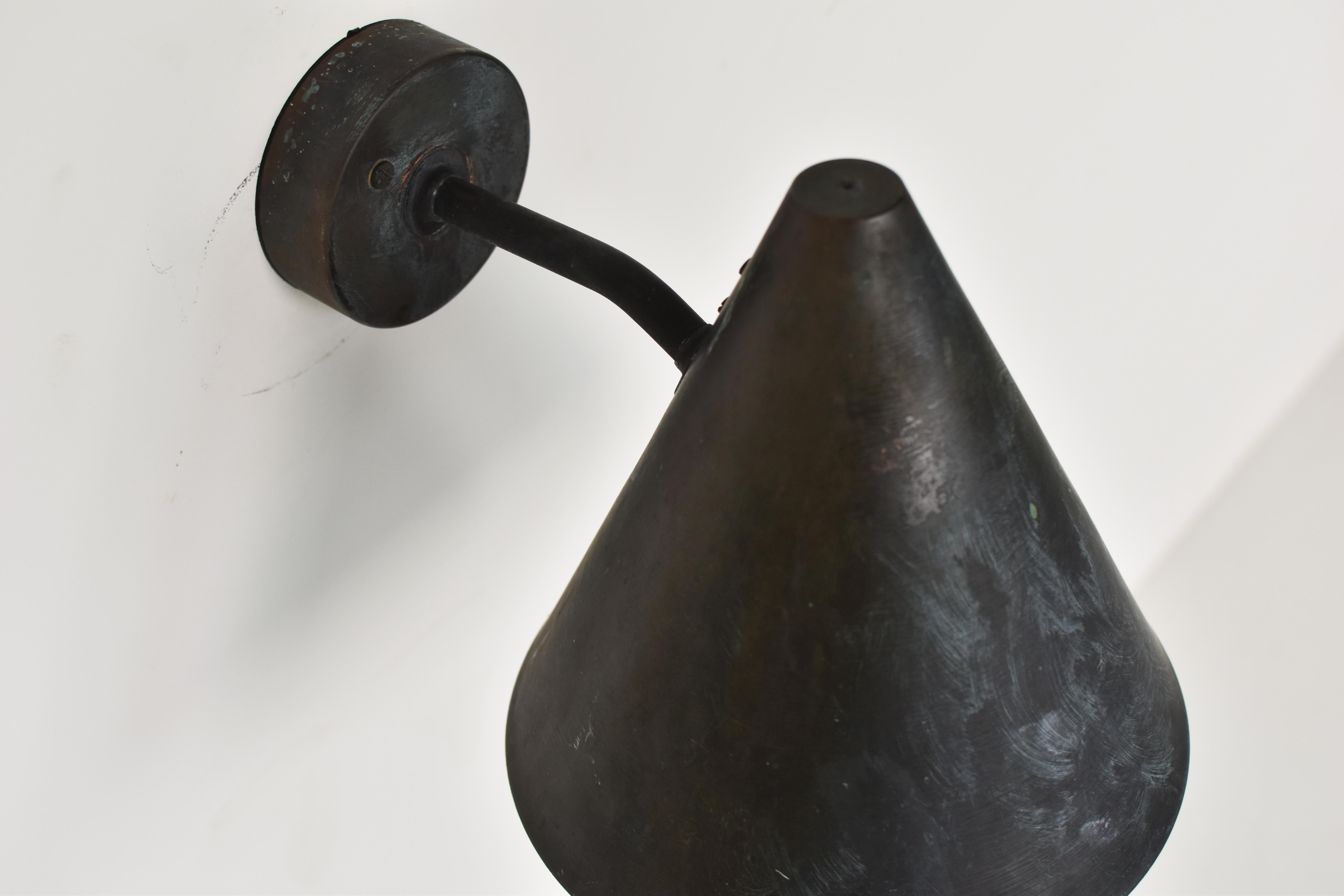 Copper 'Tratten' Wall Lamp by Hans Agne Jakobsson for AB Markaryd, Sweden, 1950s For Sale