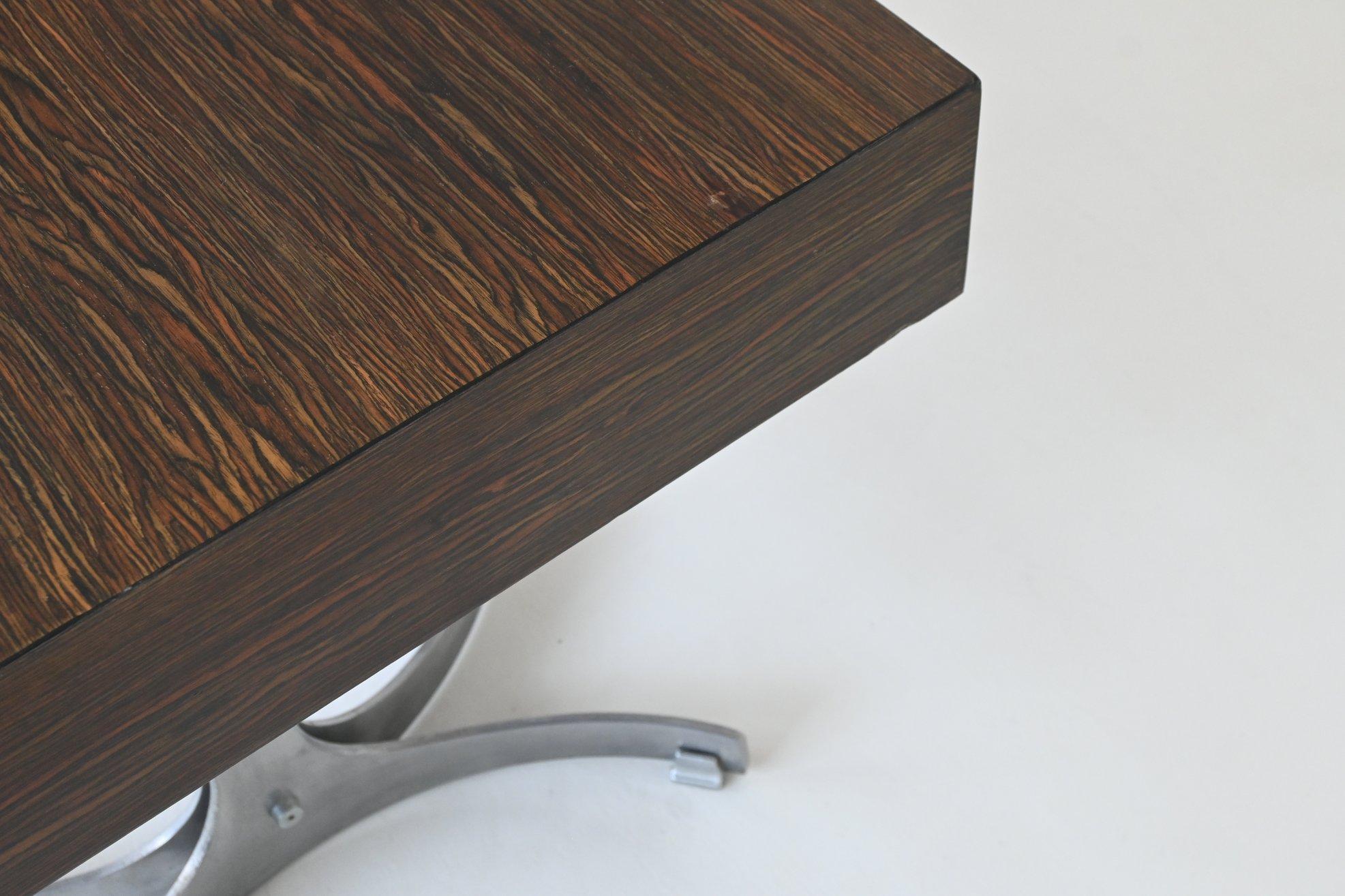 Trau Arredamenti Metallici S.P.A. large desk in rosewood Italy 1960 For Sale 4