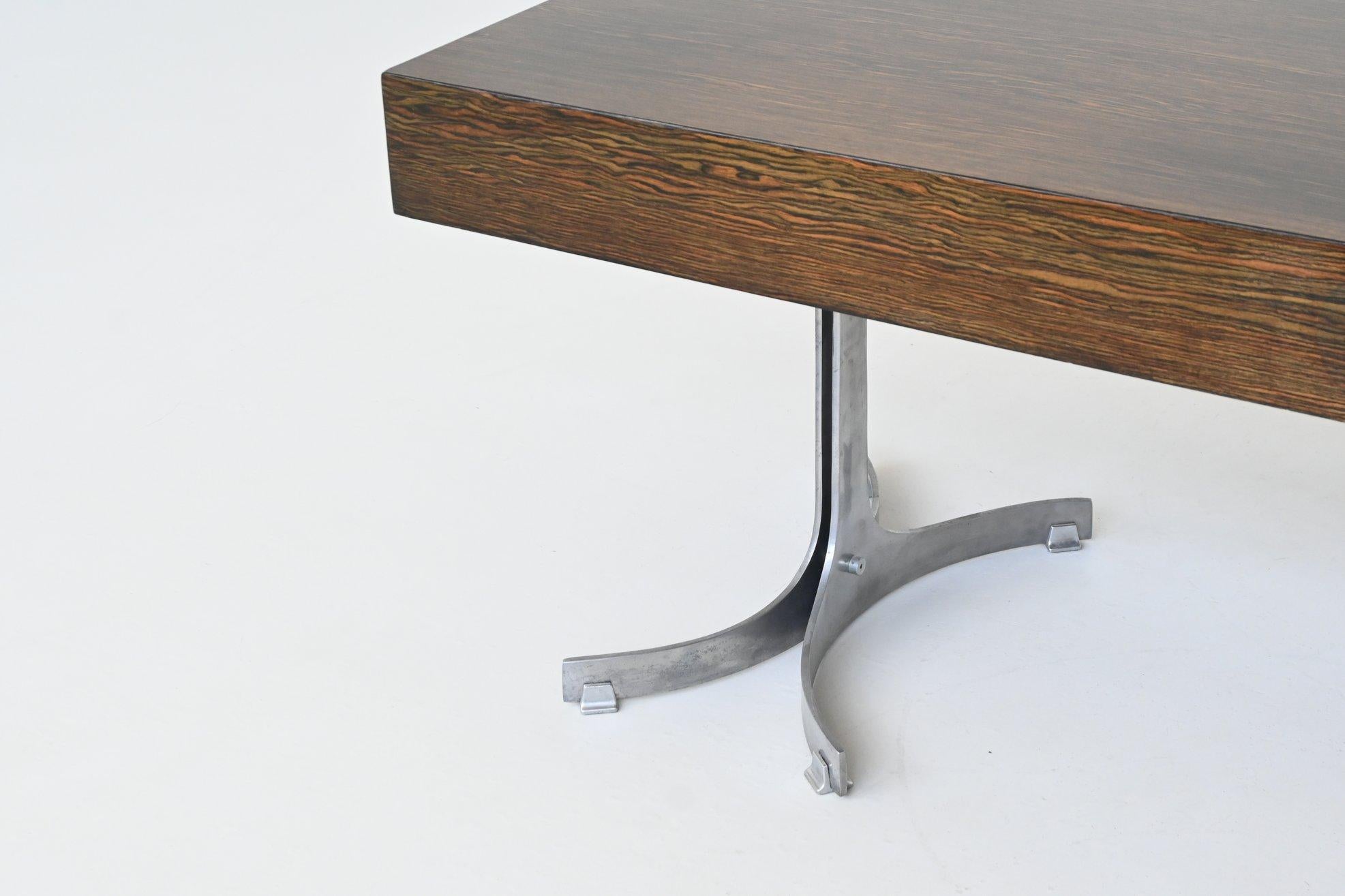 Trau Arredamenti Metallici S.P.A. large desk in rosewood Italy 1960 For Sale 8