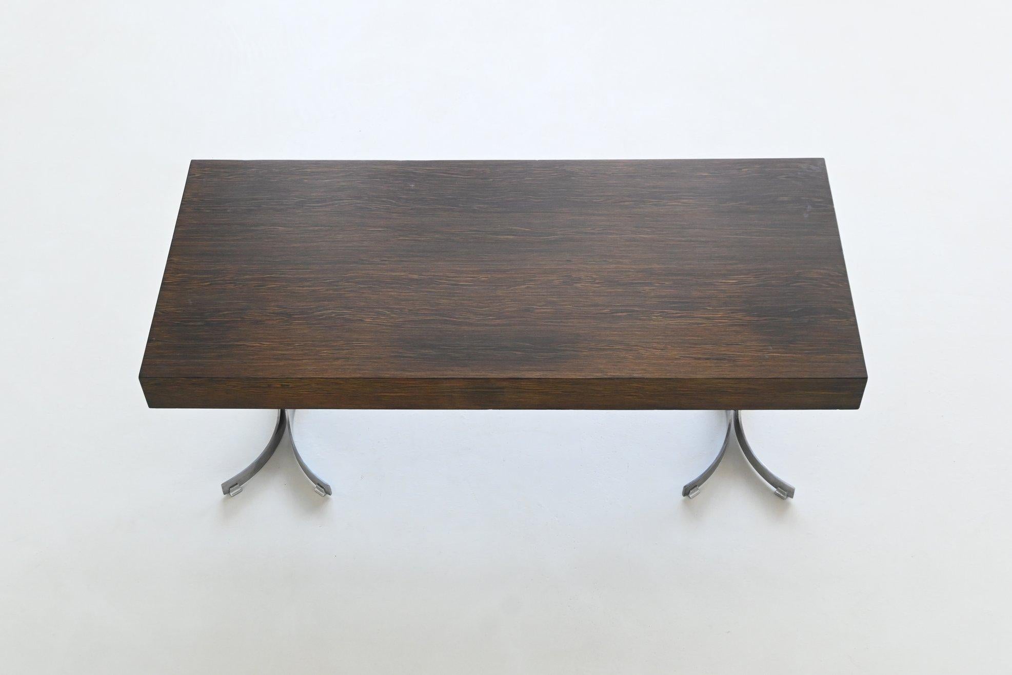 Trau Arredamenti Metallici S.P.A. large desk in rosewood Italy 1960 For Sale 11