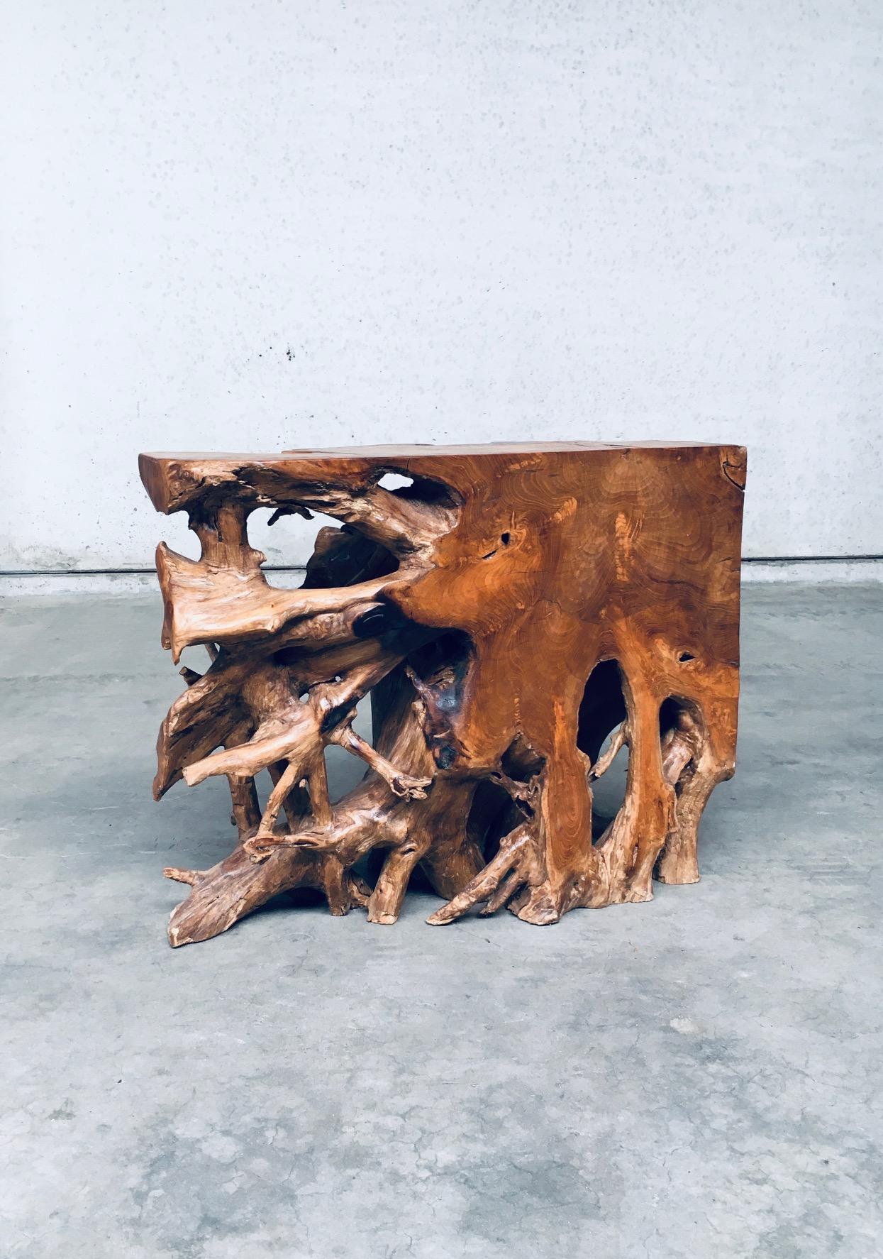 Consolle Travail Populaire Burl Root Wood, Italia, anni '60 in vendita 3