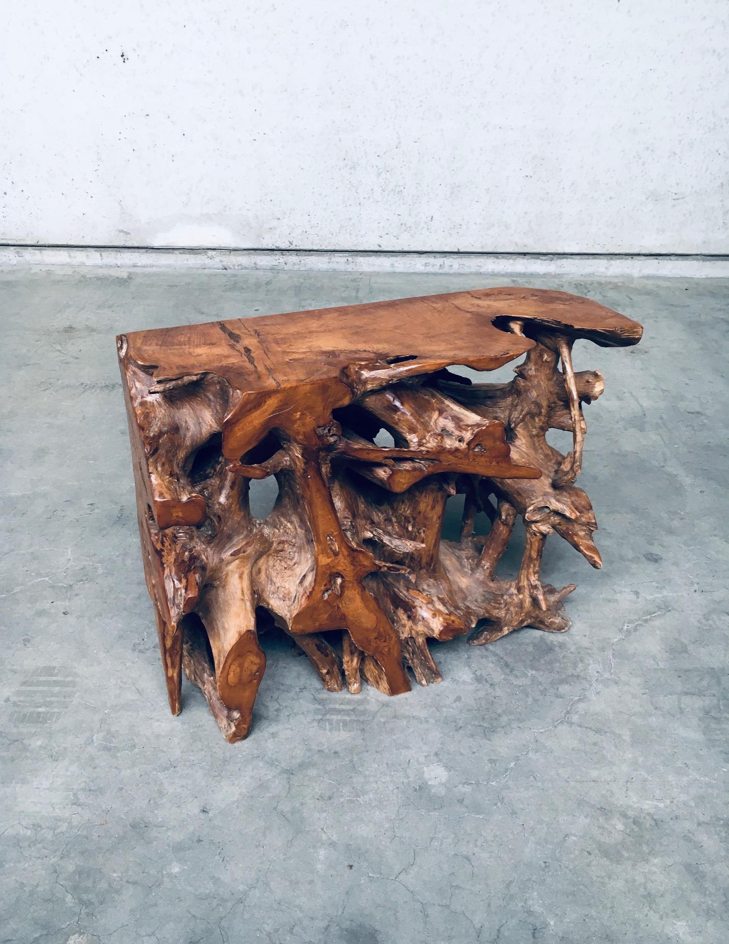Consolle Travail Populaire Burl Root Wood, Italia, anni '60 In condizioni buone in vendita a Oud-Turnhout, VAN