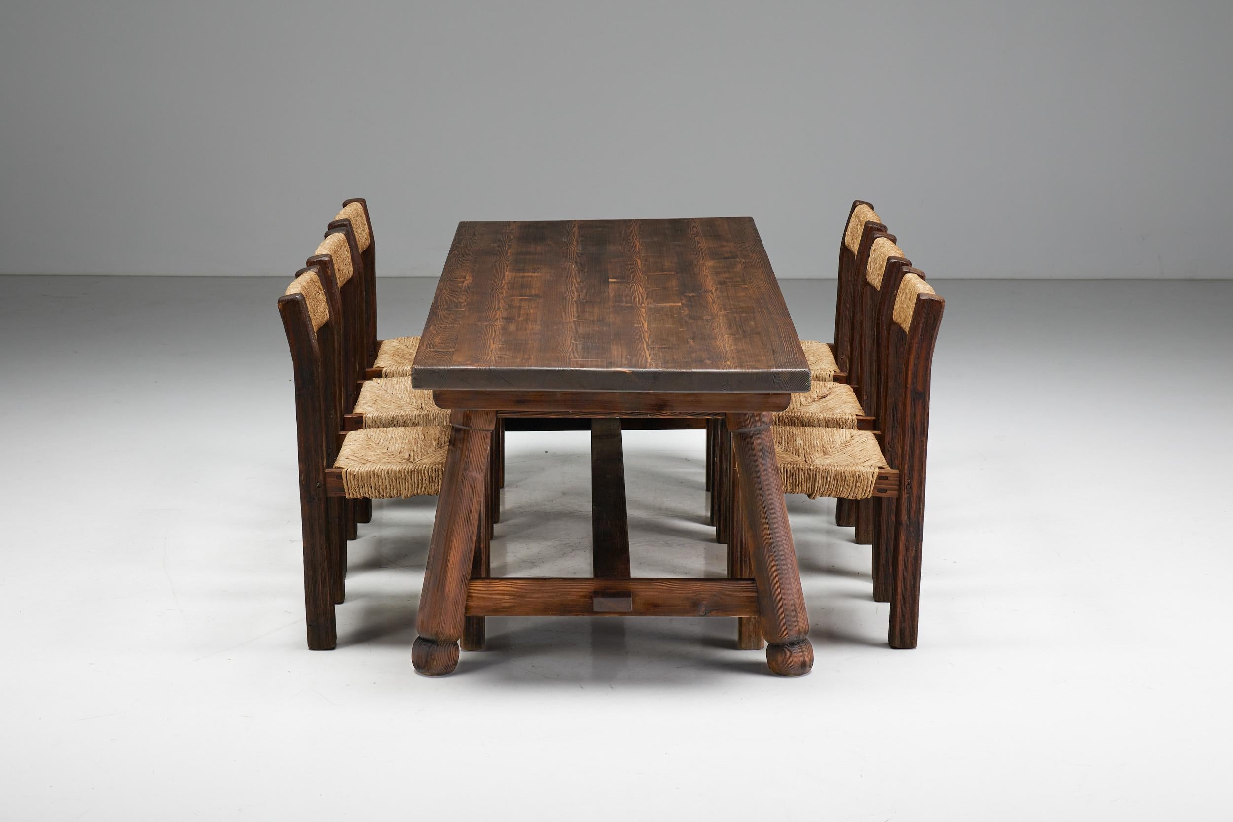 Travail Populaire Dining Table, France, 1950s For Sale 3