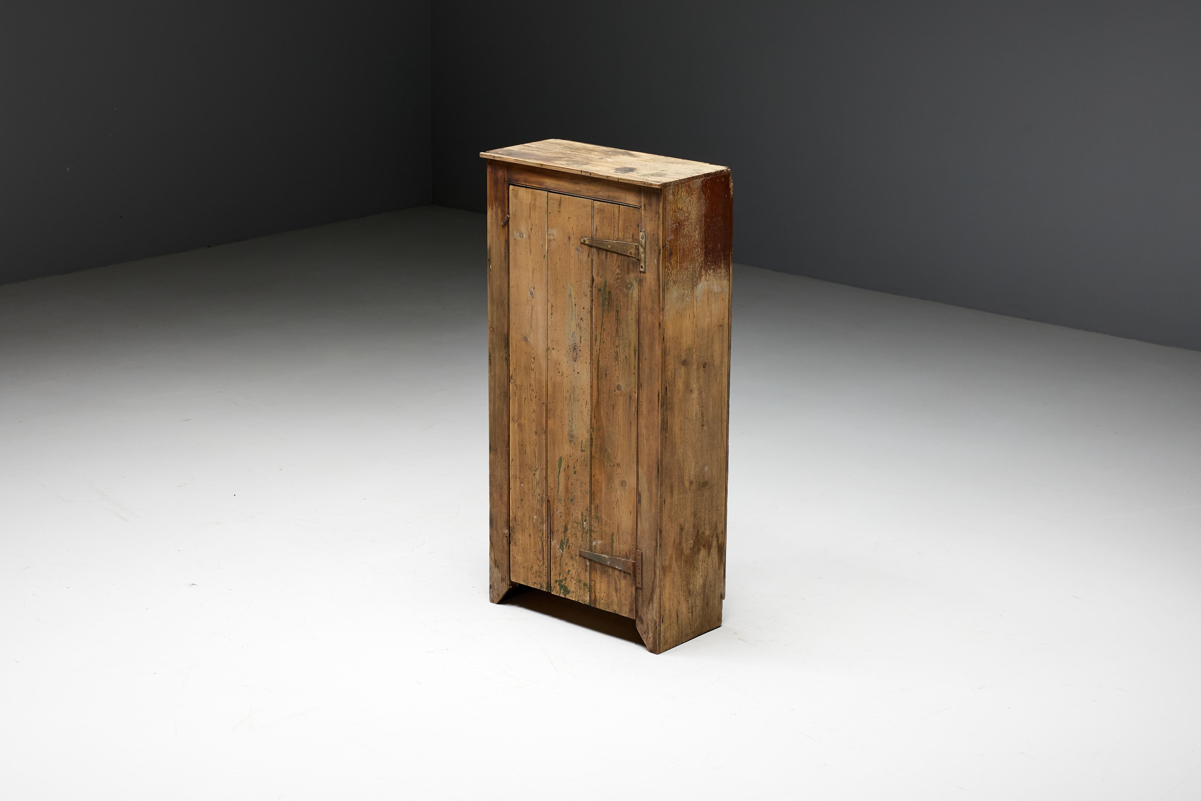 French Rustic Travail Populaire Cabinet, France, 19th Century For Sale