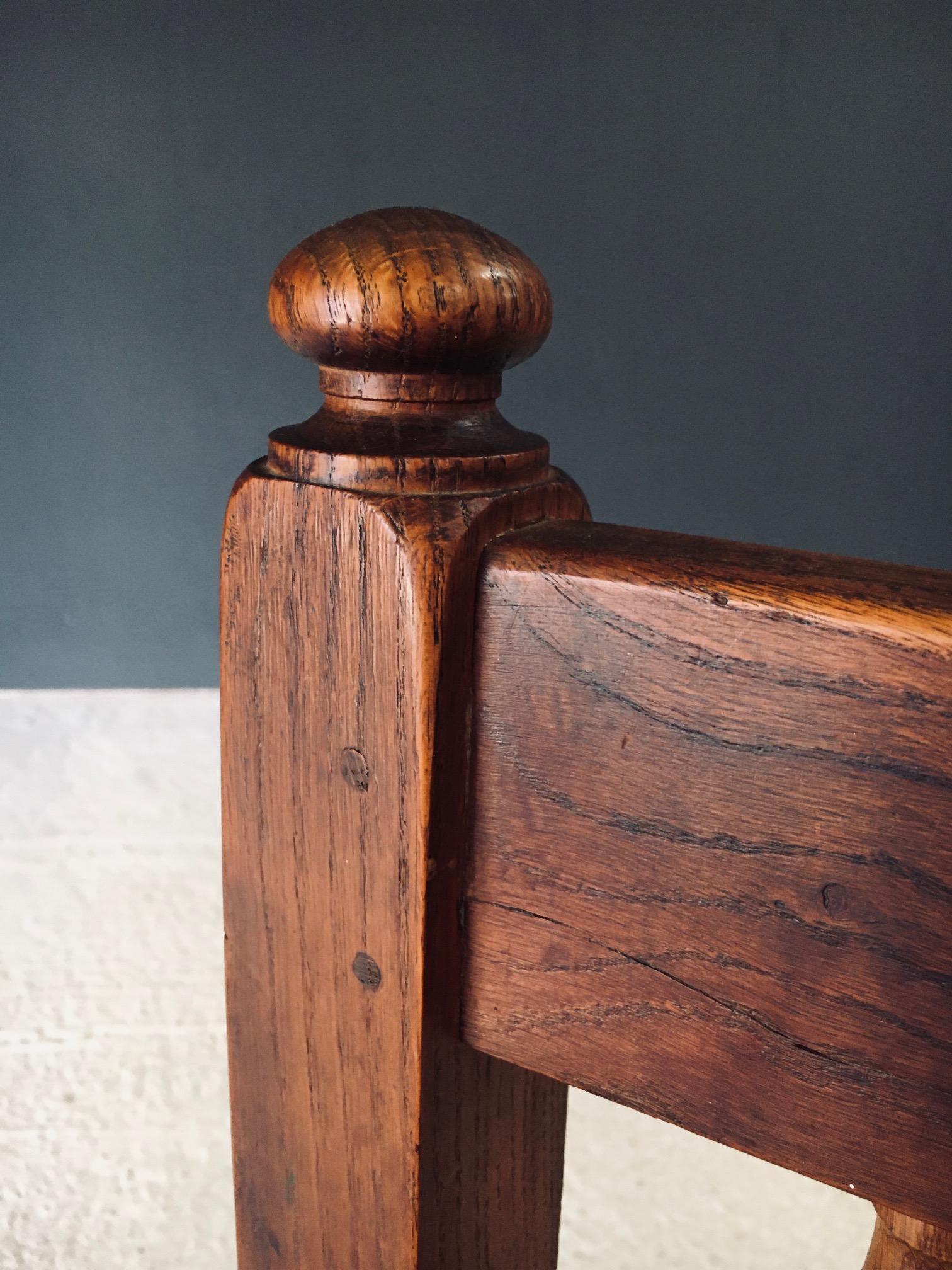 Chaise d'appoint Travail Populaire Oak & Rope, Belgique 1950's en vente 9