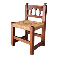 Chaise d
appoint Travail Populaire Oak
Rope, Belgique 1950
s