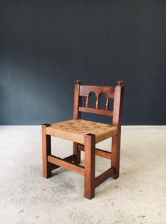 Travail Populaire Silla auxiliar de roble y cuerda, Bélgica Años 50