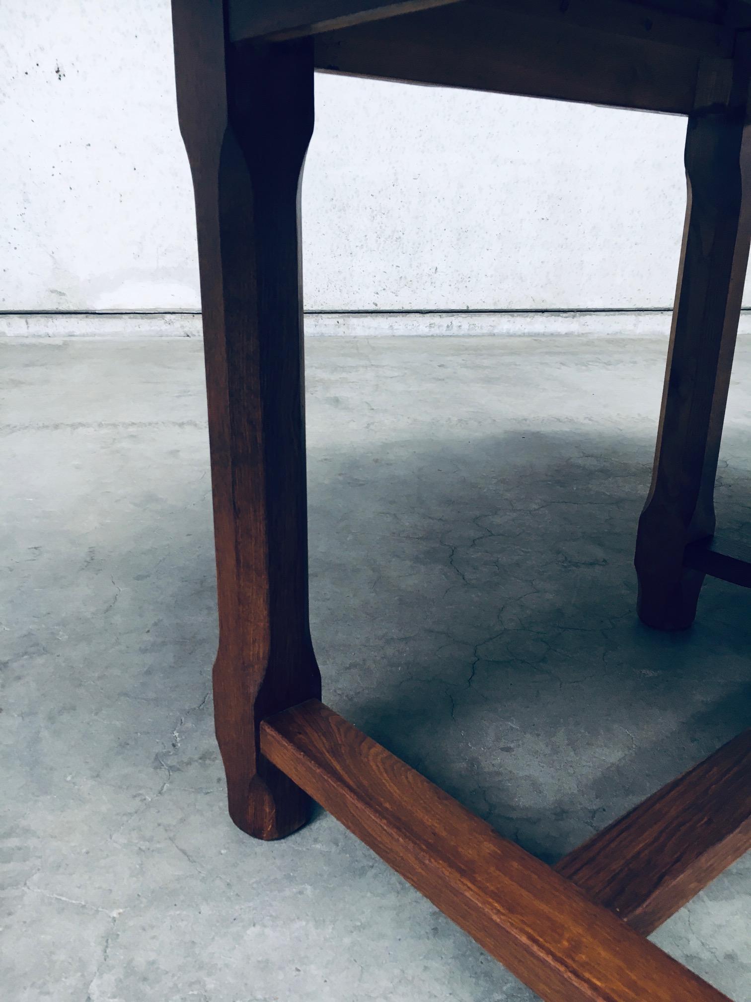 Travail Populaire Solid Oak Extendable Dining table, France 1930's For Sale 12