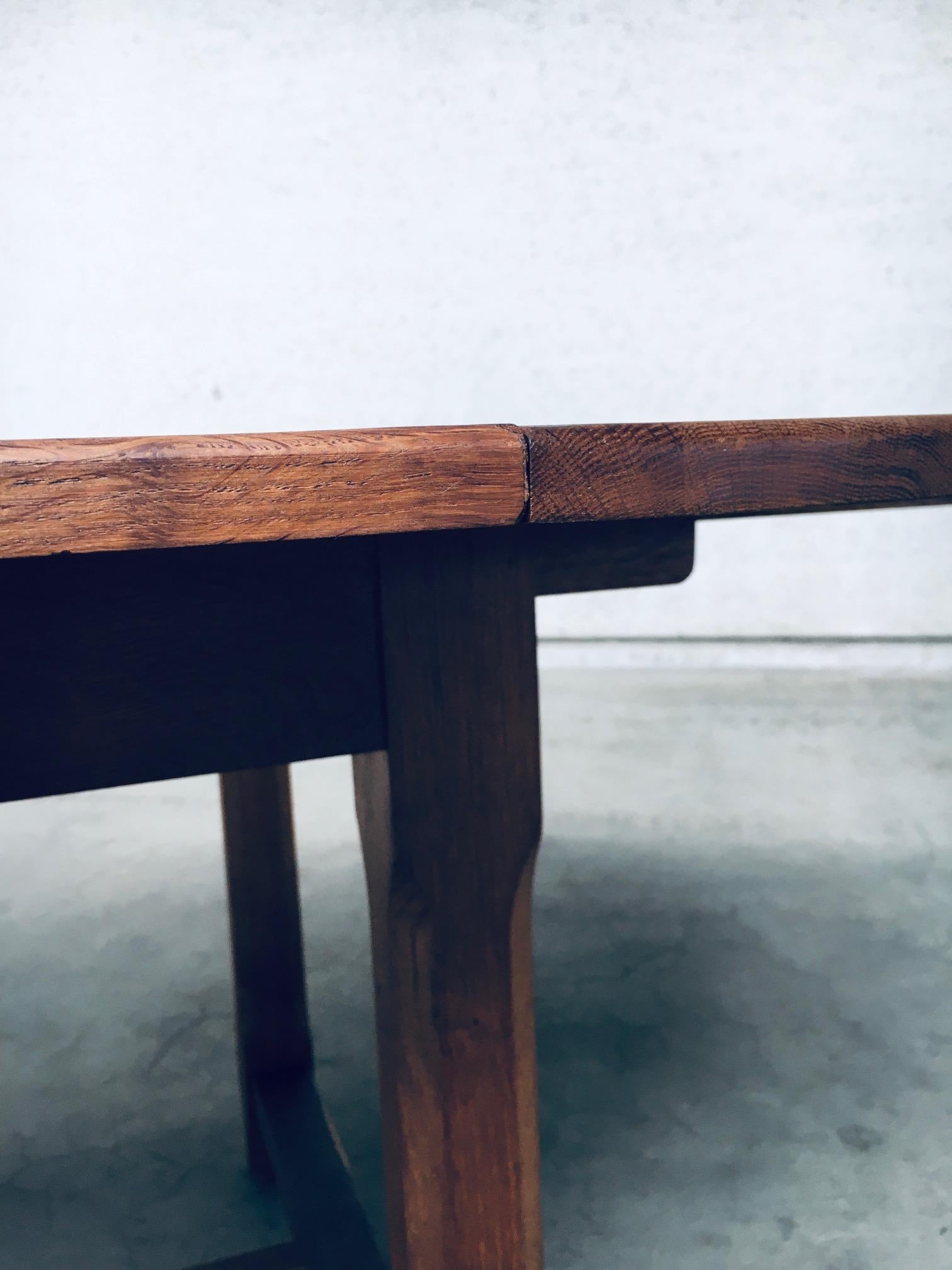 Travail Populaire Solid Oak Extendable Dining table, France 1930's For Sale 14