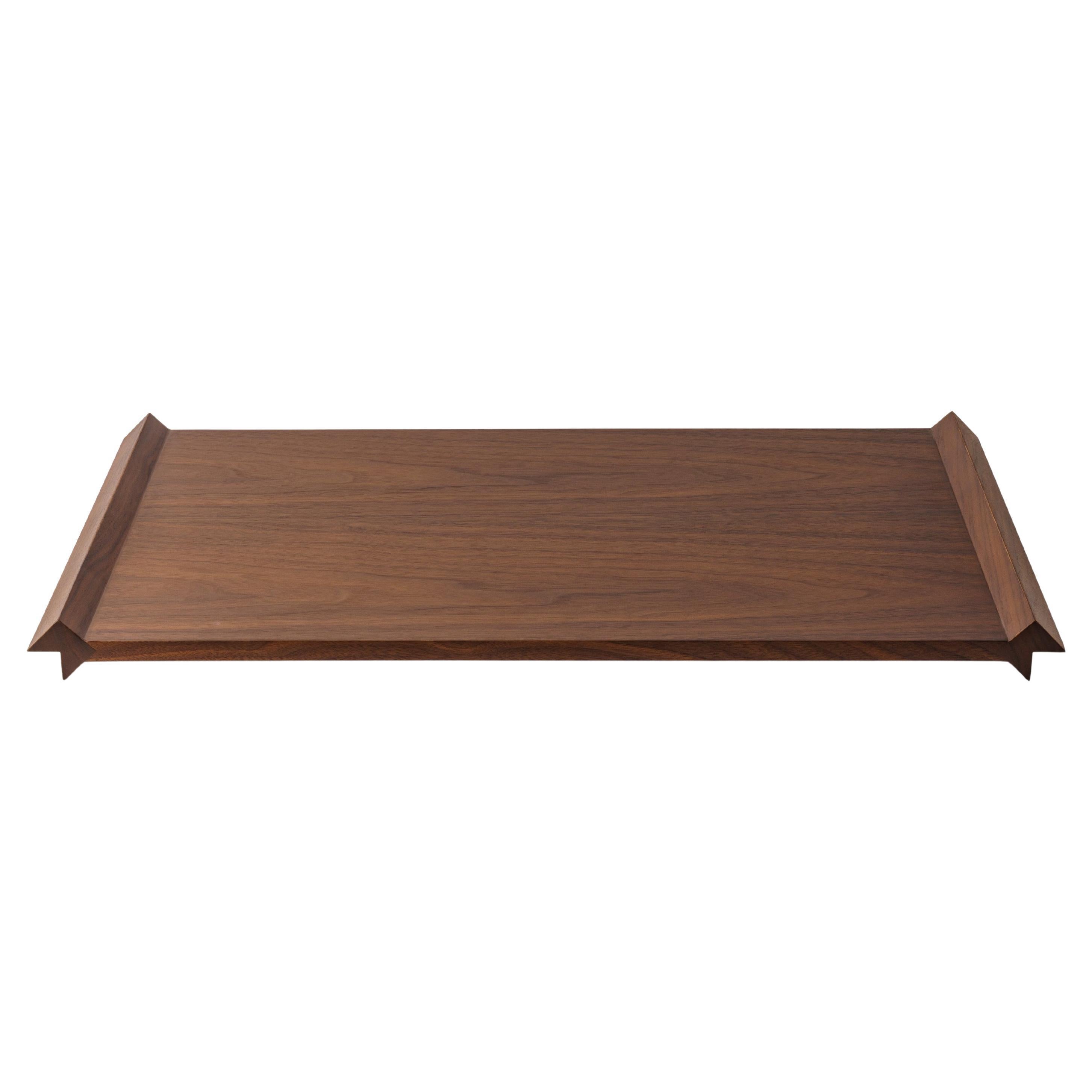 Plateau minimaliste en bois de noyer