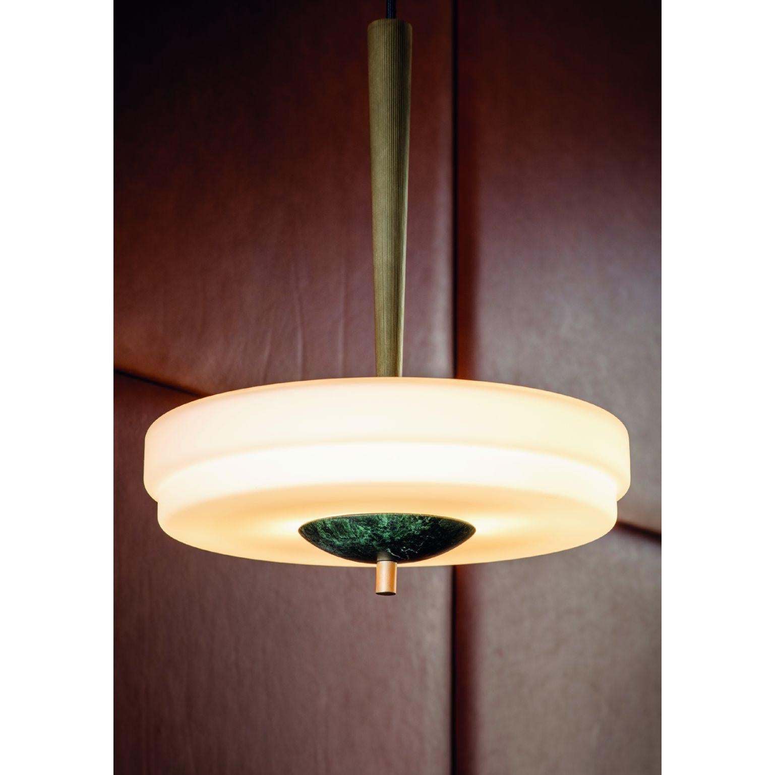 British Trave Pendant Light Green by Bert Frank For Sale