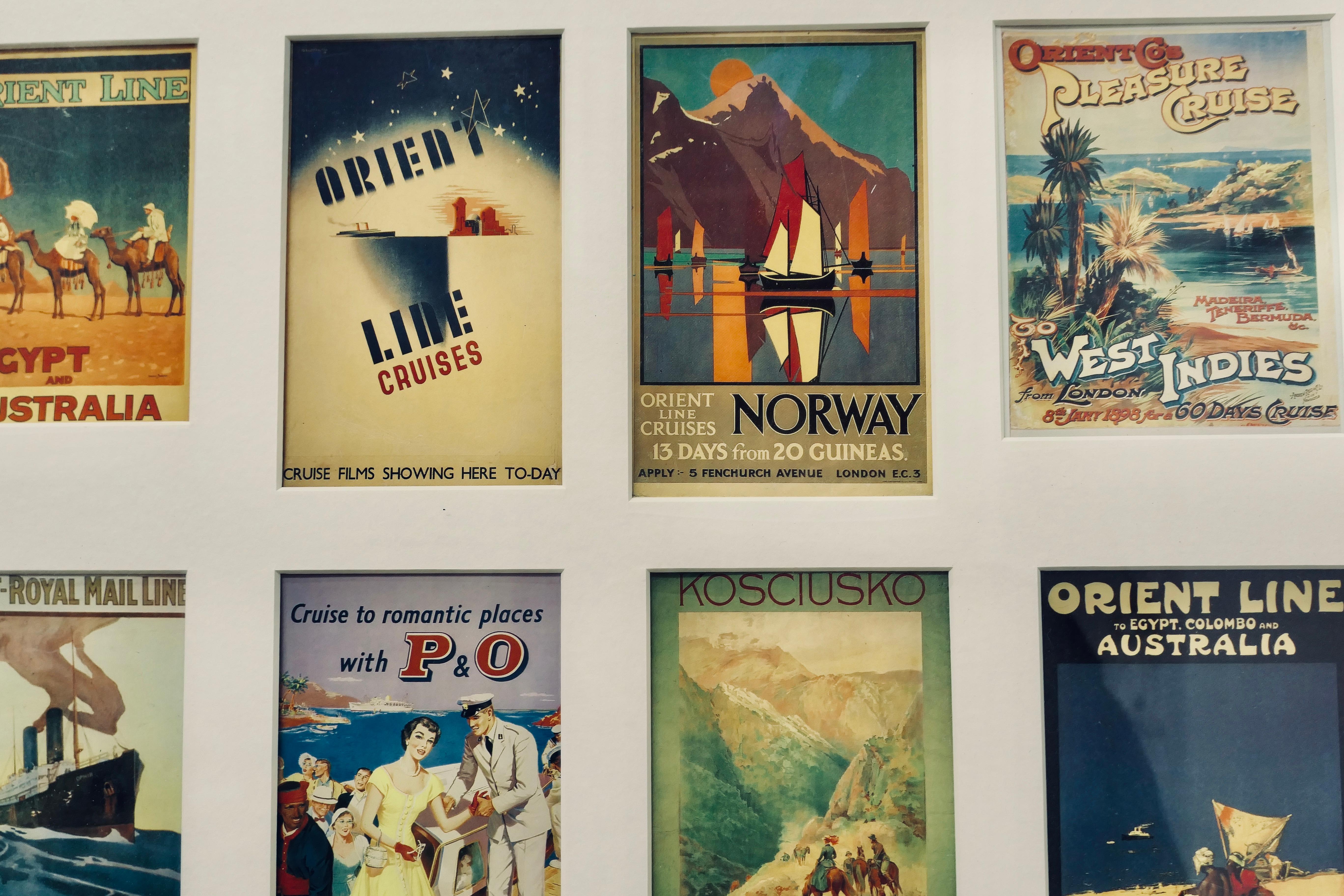 Affiche de l'agent de voyage P&O, Orient Cruse Lines Advertising  Ce isa a très attiré en vente 1