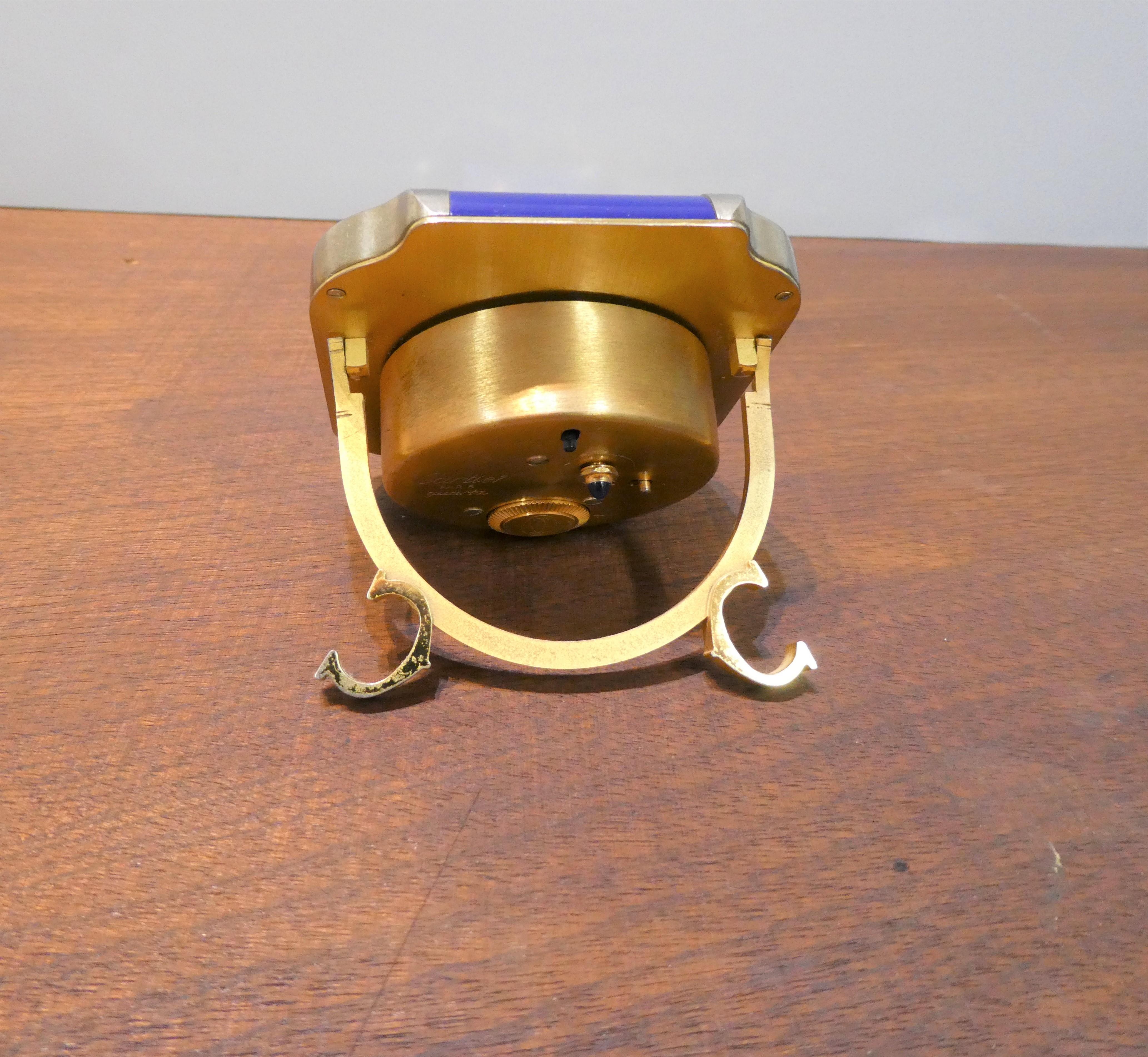 Reiseweckeruhr von Cartier im Zustand „Gut“ im Angebot in Norwich, GB