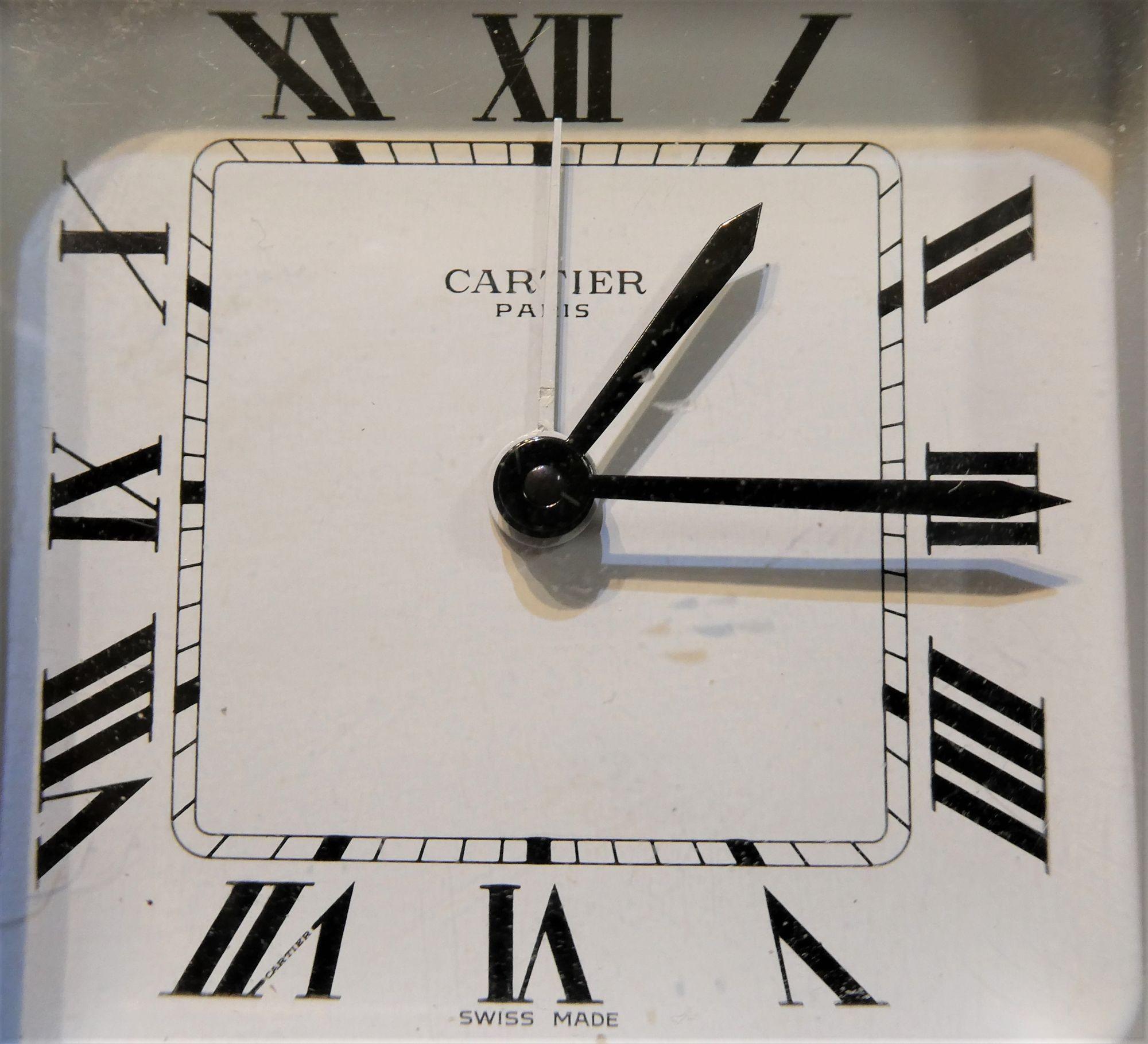 Late 20th Century Travel Alarm Clock by Cartier For Sale