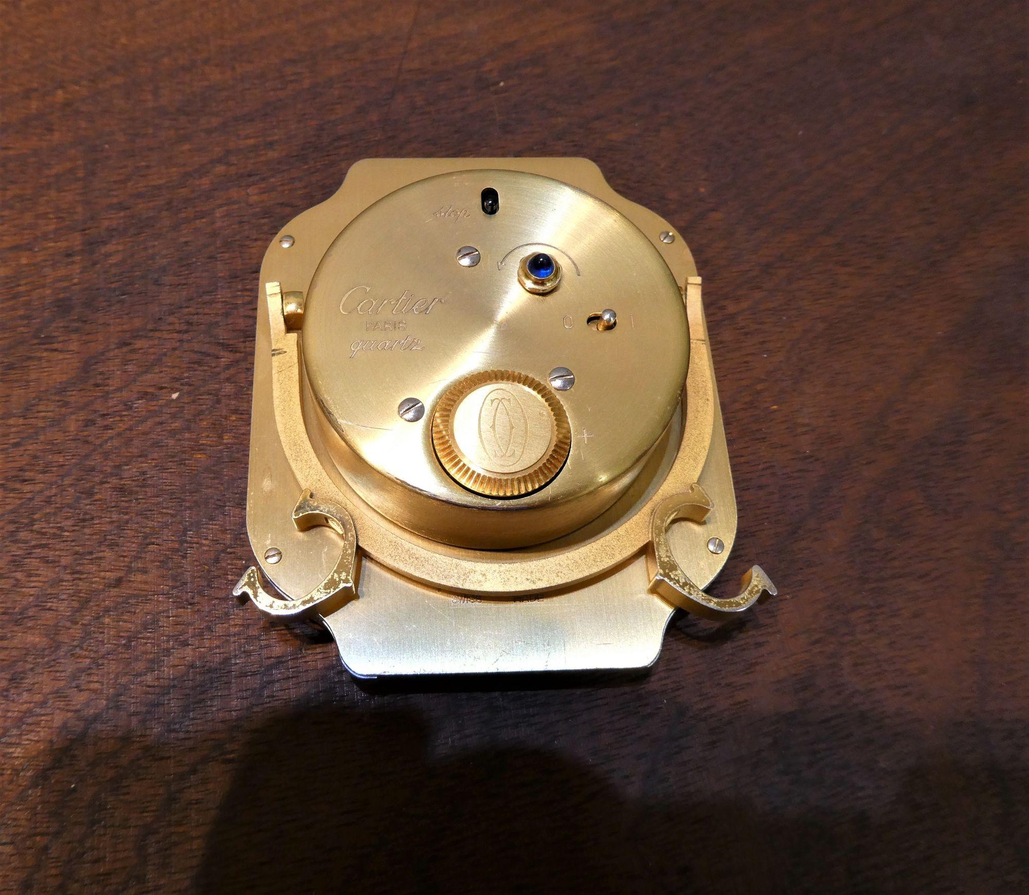 Late 20th Century Travel Alarm Clock by Cartier For Sale