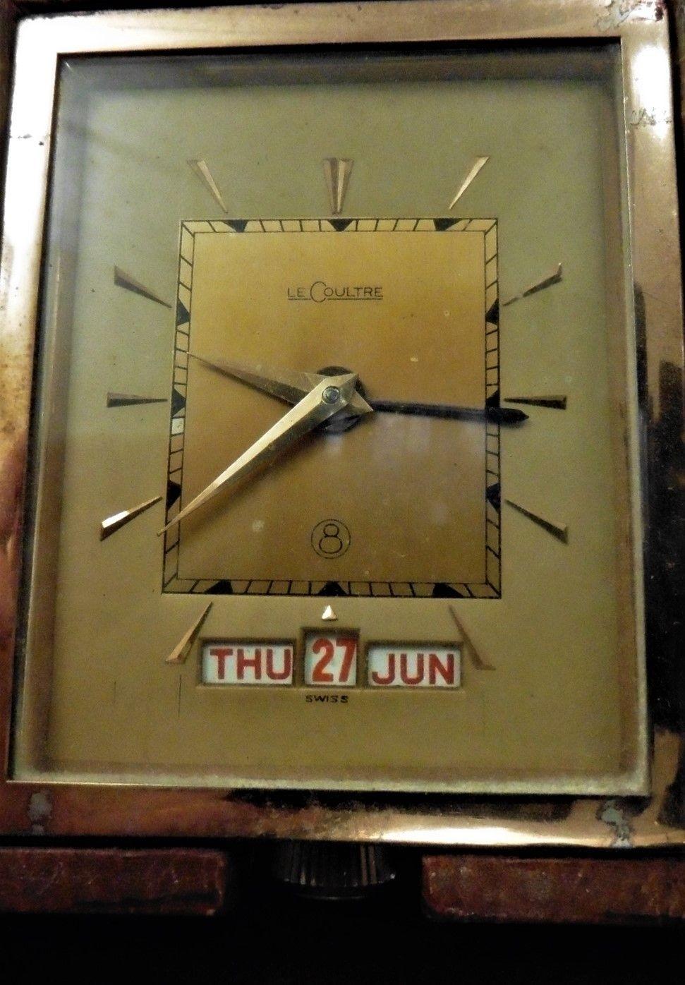 Swiss Travel Alarm Clock by Jaeger LeCoultre For Sale