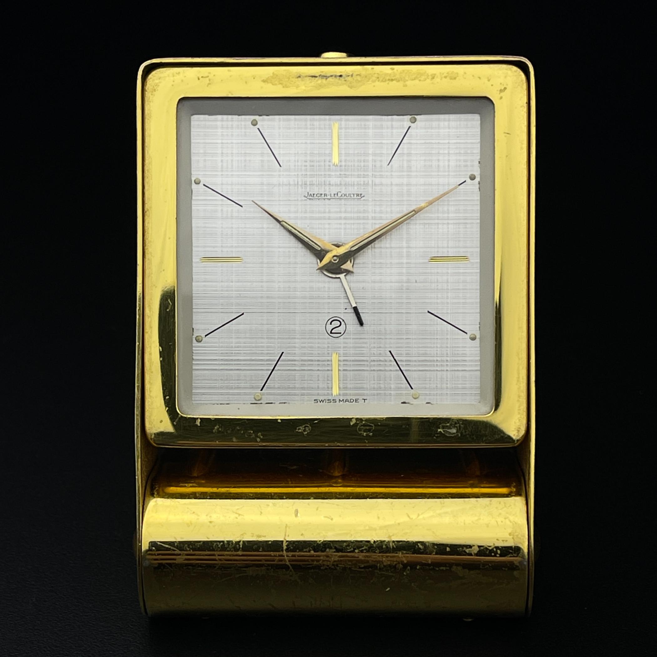 Travel alarm clock by Jaeger-LeCoultre, Swiss, 1950s For Sale 4