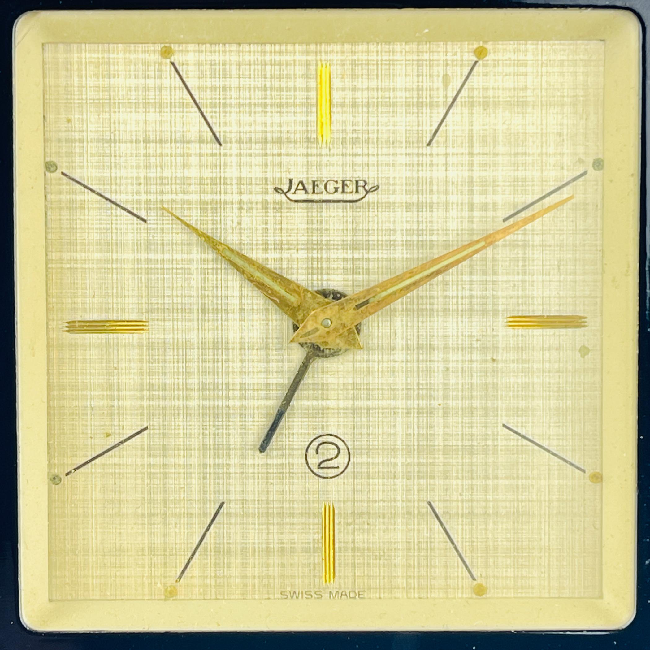 Travel alarm clock by Jaeger-LeCoultre, Swiss, 1950s 3