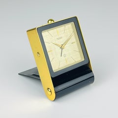 Travel alarm clock by Jaeger-LeCoultre, Swiss, 1950s