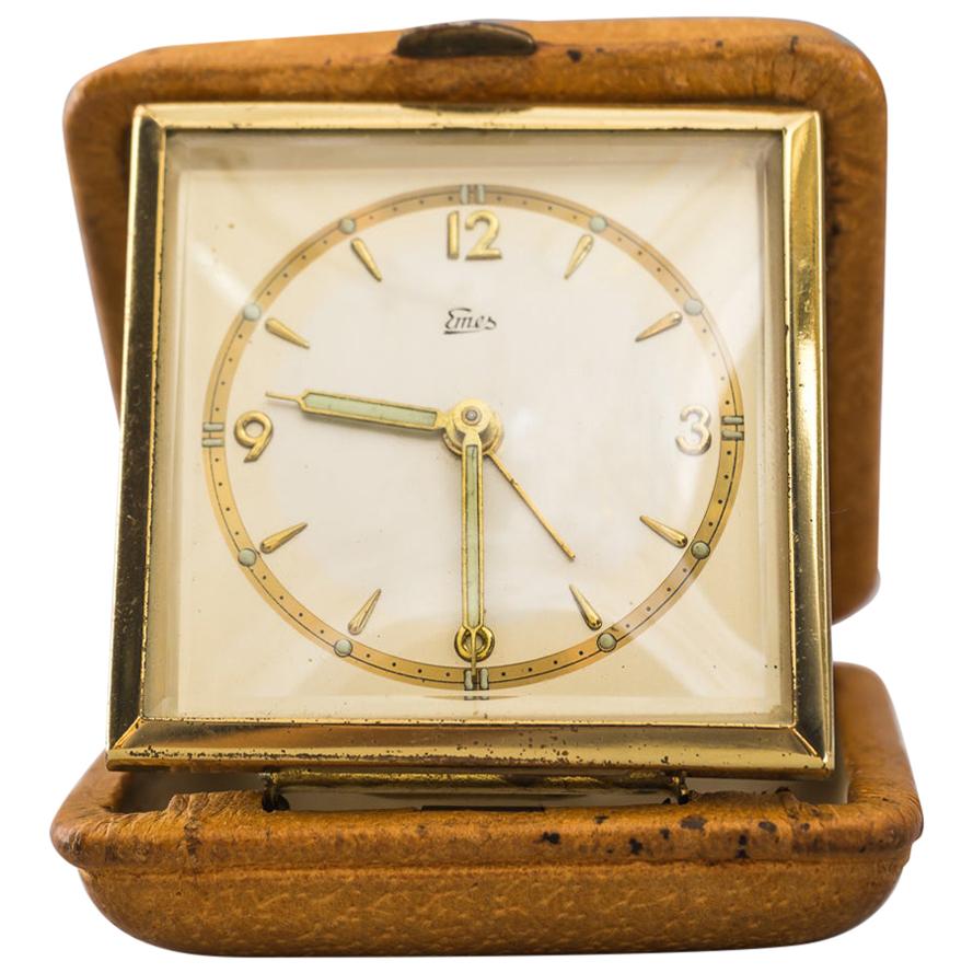 Travel Alarm Clock from "Emes", Germany, circa 1960s For Sale