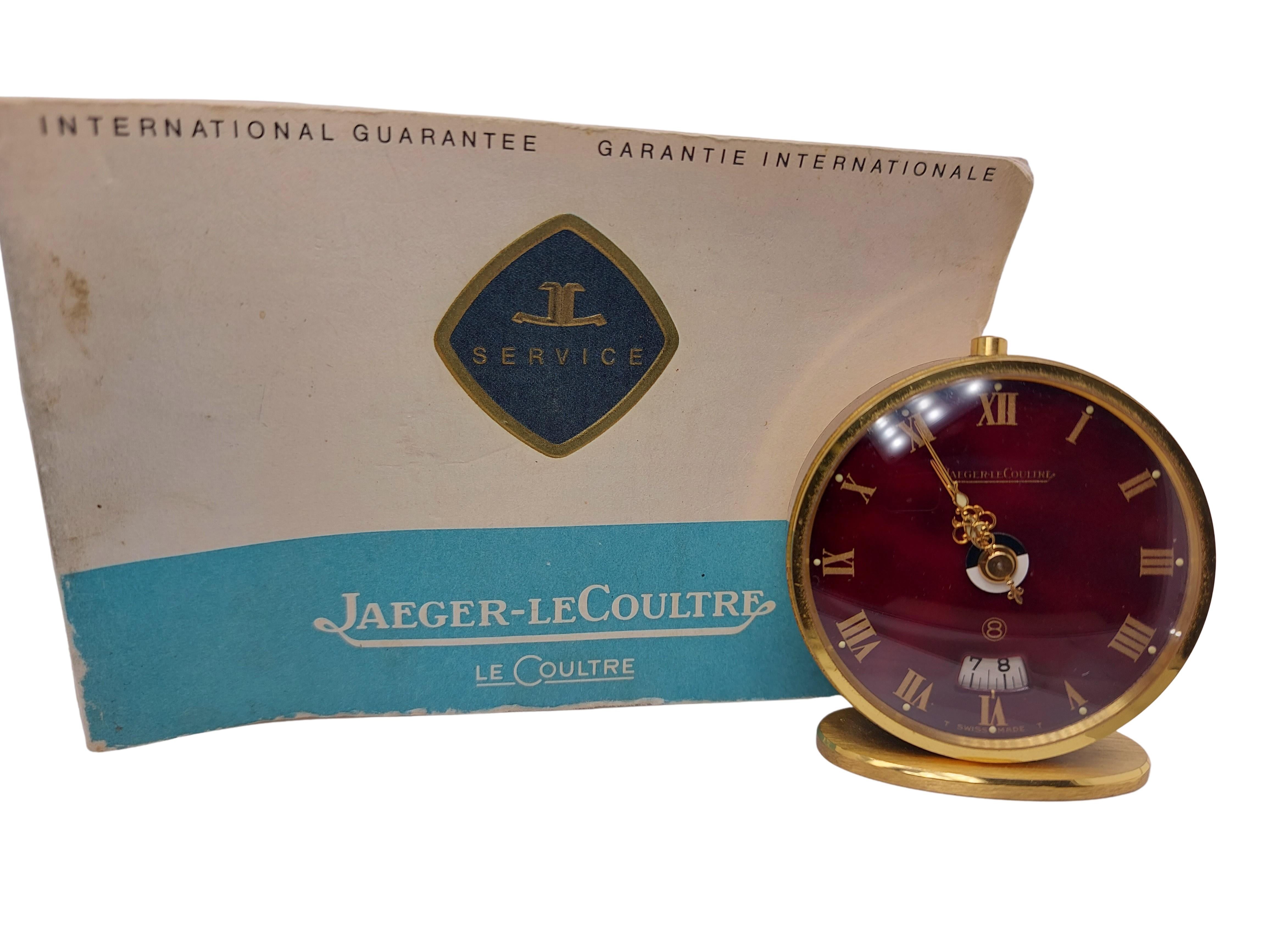 Travel Alarm Clock, Jaeger Le Coultre Reveil Rouge 8 Jours, Box & Papers LNIB 3