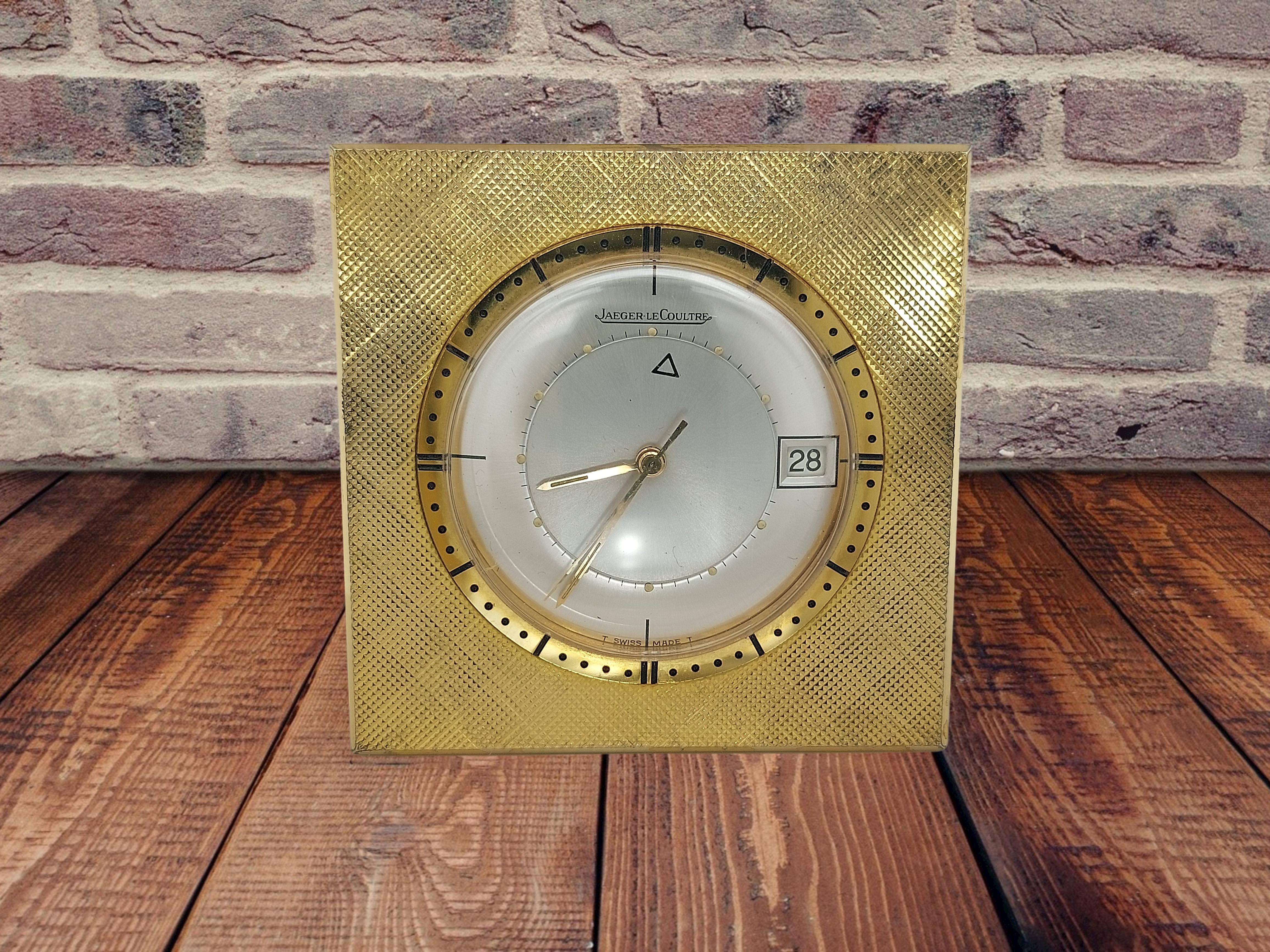 Travel Alarm Clock Made by Jaeger Le Coultre, Memovox Model, Switzerland For Sale 1