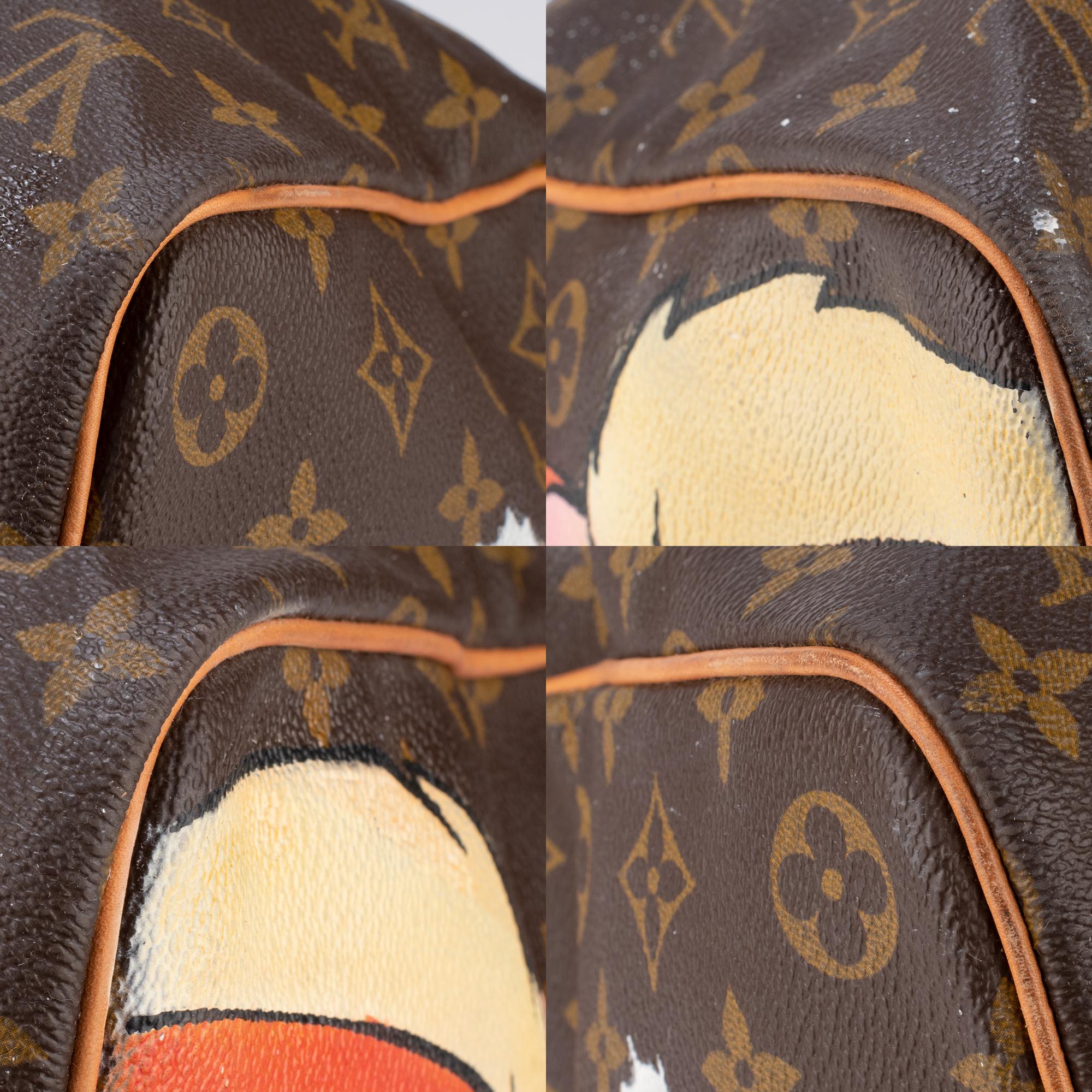 Reisetasche Louis Vuitton 45 mit Monogramm und „Fucking Taz“-Muster von PatBo 5