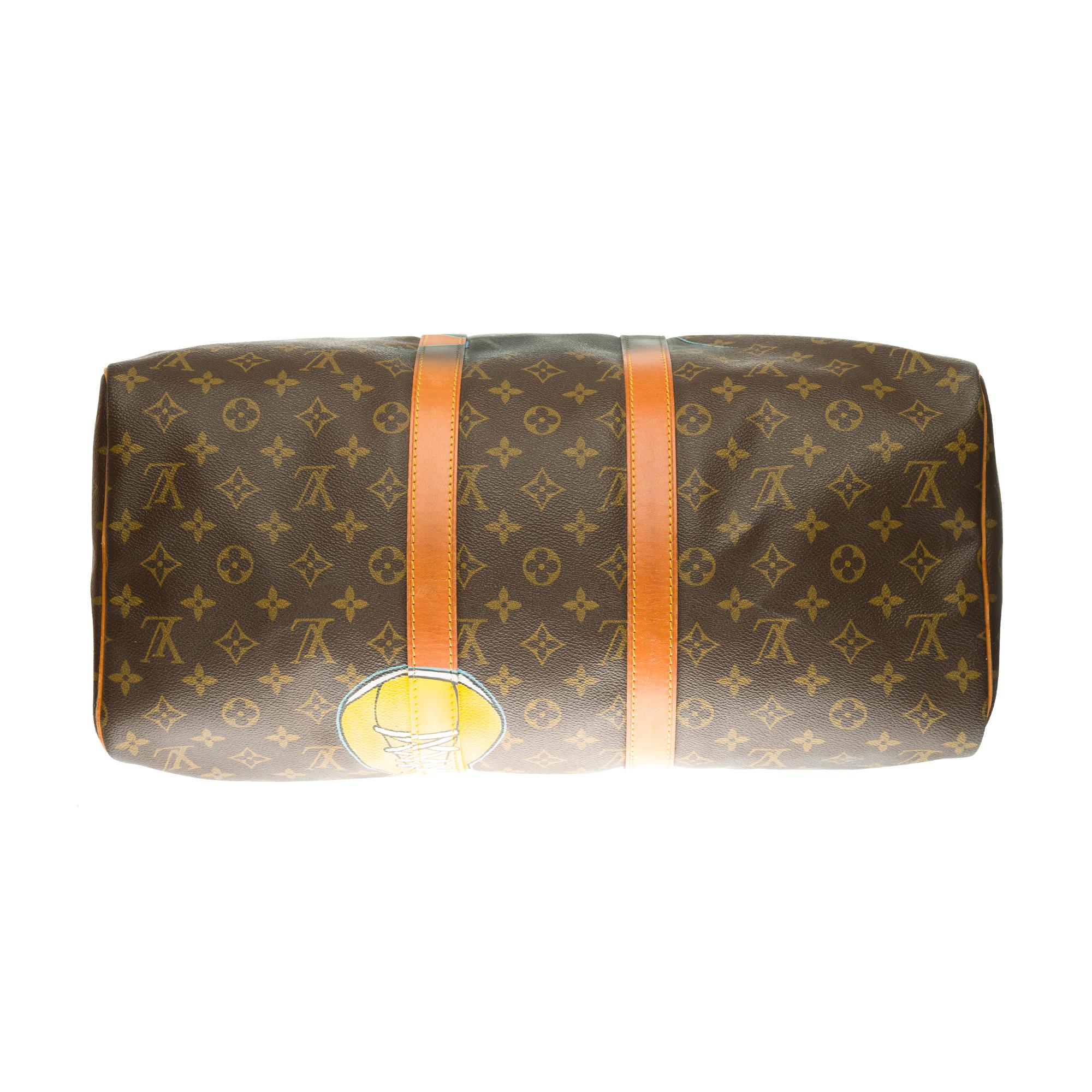 Travel bag Louis Vuitton 45 Monogram customized 