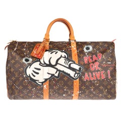 Travel bag Louis Vuitton 50 customized by the artist PatBo "Taz dead or alive" !