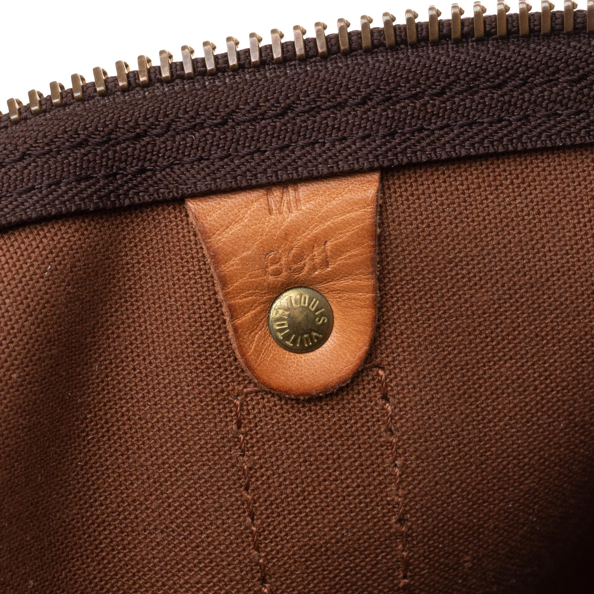 Brown Travel bag Louis Vuitton Keepall 55 customized 