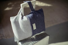 Travel Blanket Blue Woven of Merino and Yak Wool by Catharina Mende