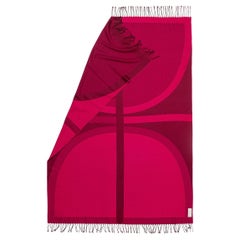 Couverture de voyage rose tissée en laine mérinos extra fine par Catharina Mende