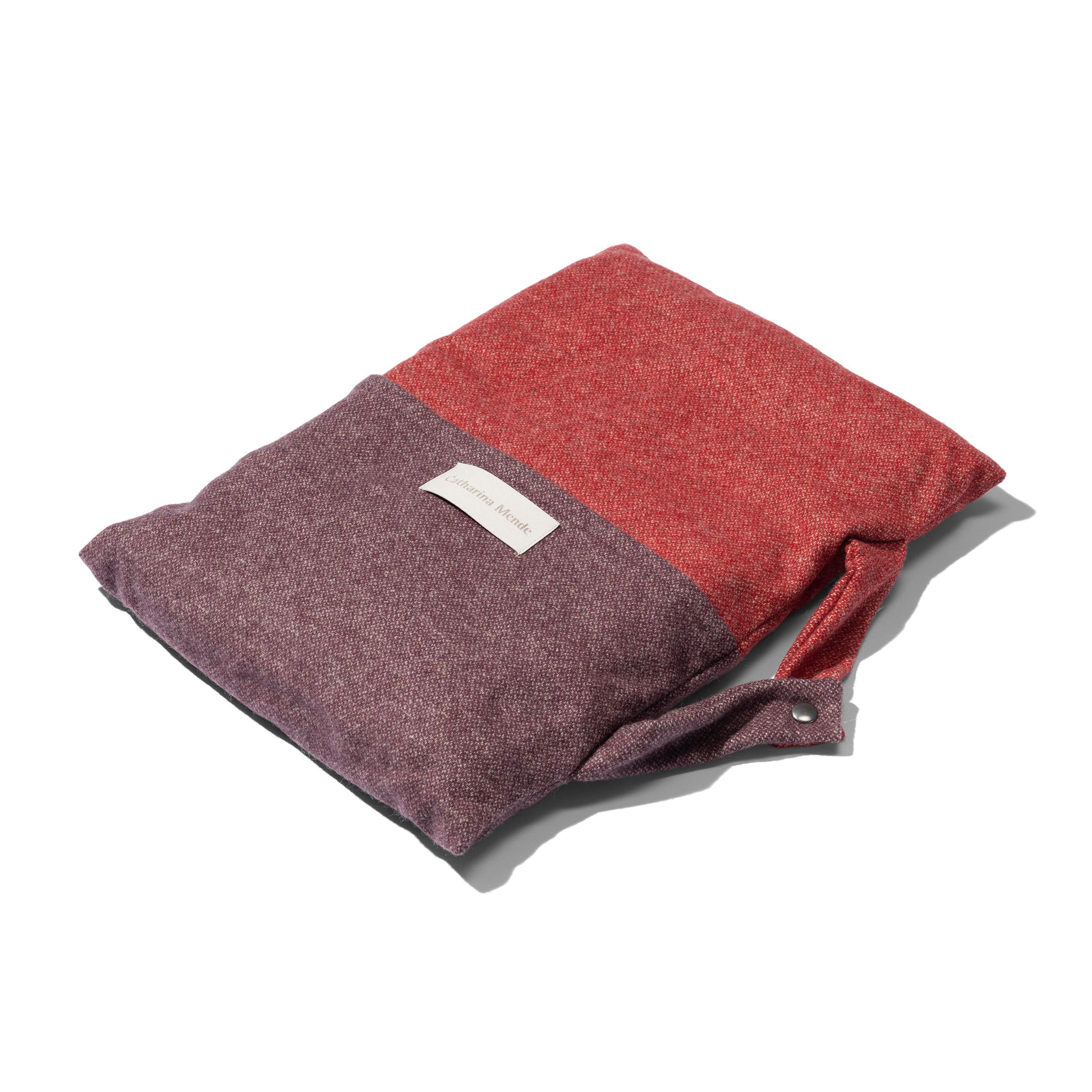 Contemporary Travel Blanket Red Berry Woven of Merino and Yak Wool by Catharina Mende For Sale