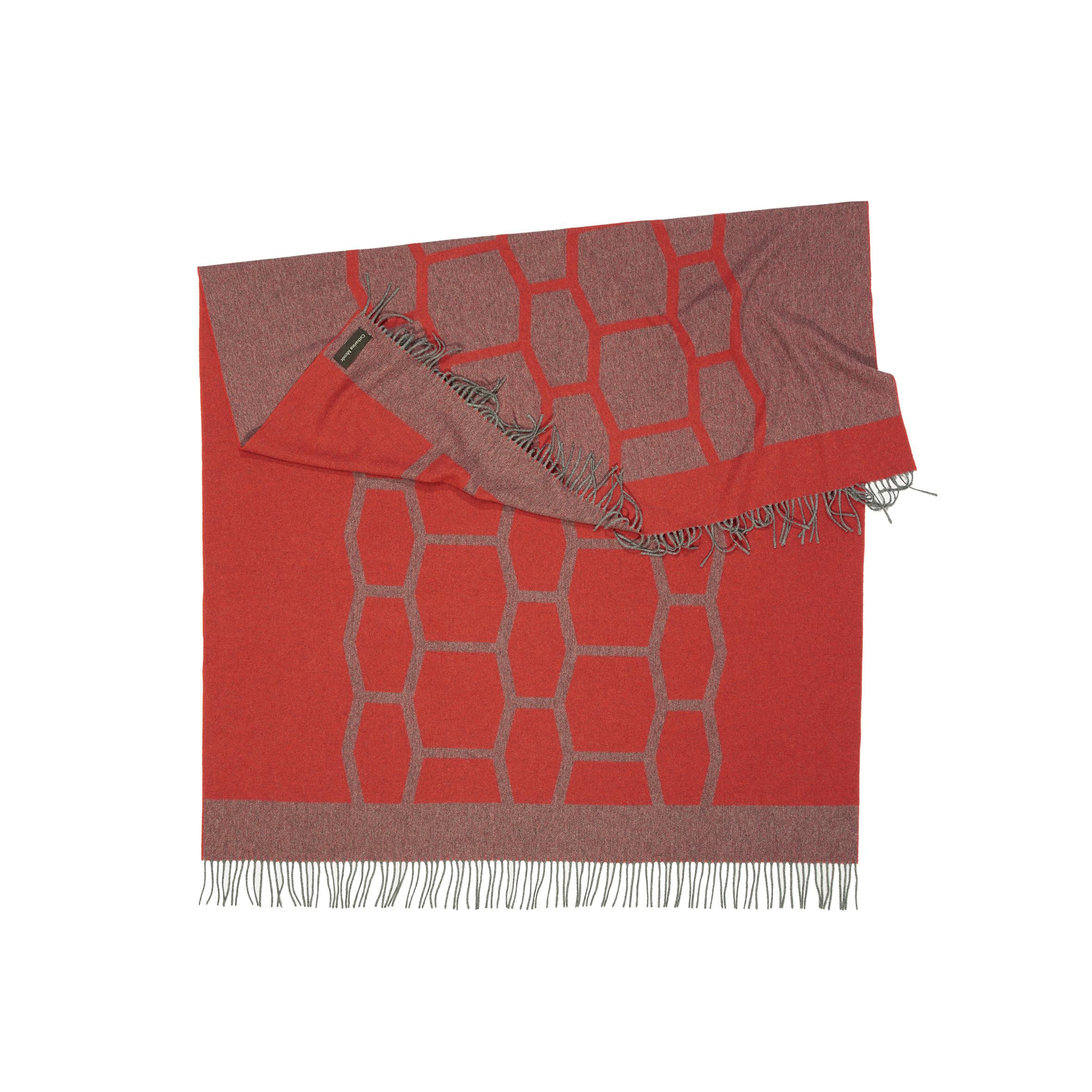 Coperta da viaggio rossa e grigia in lana merino e yak di Catharina Mende In condizioni Nuovo in vendita a Berlin, DE