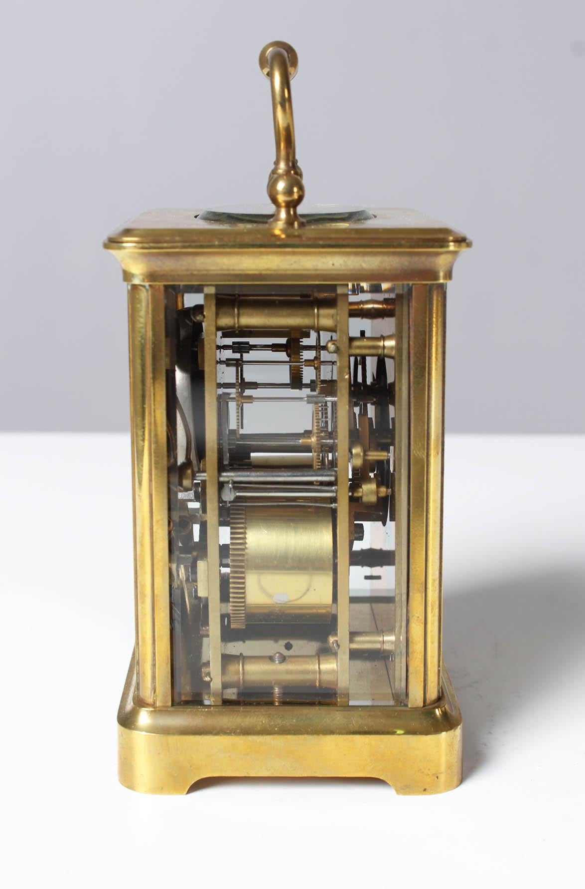 Early 20th Century Travel, Carriage Clock with Sonnerie, Pendulette de Voyage, Paris, circa 1900