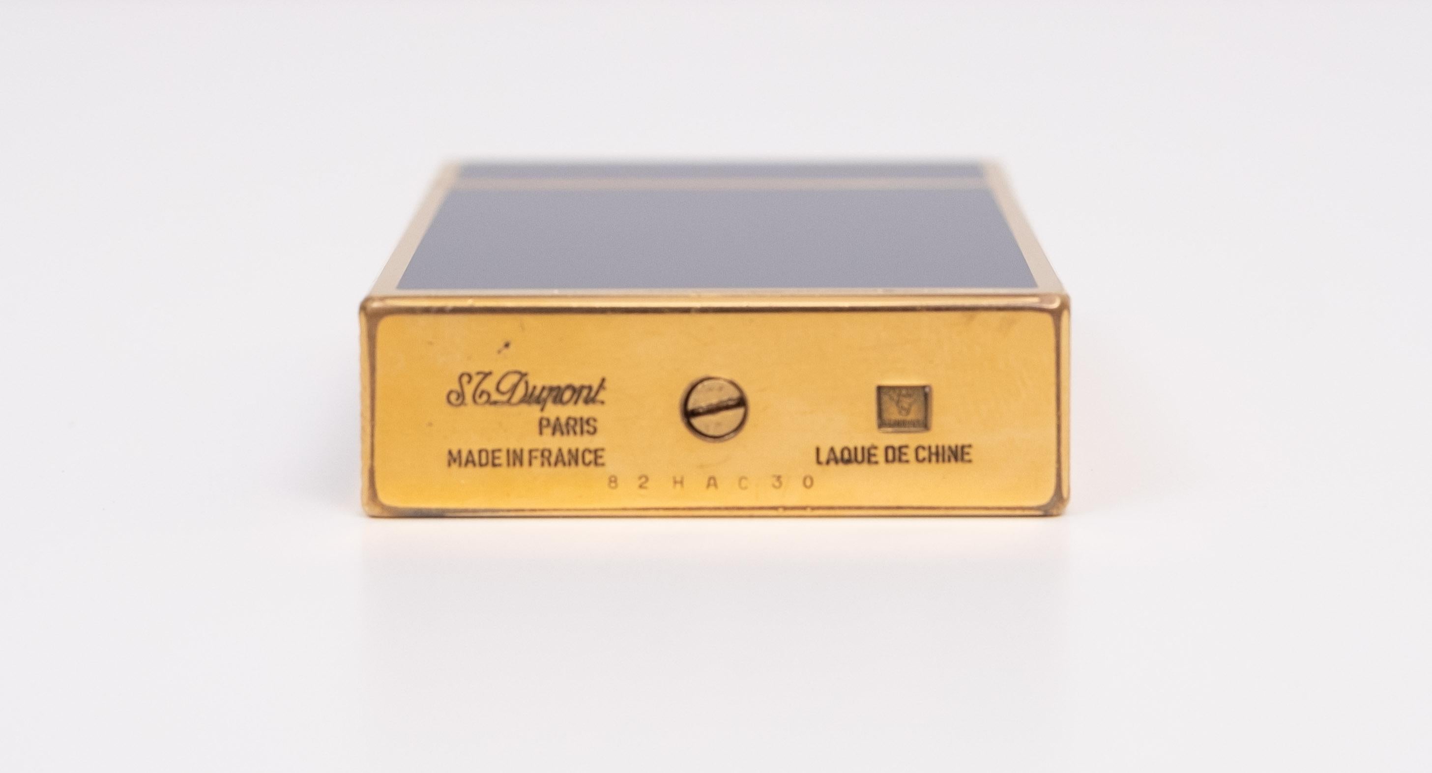 Travel clock - ST Dupont - Gold plated, Blue Lacquer Paris France For Sale 2