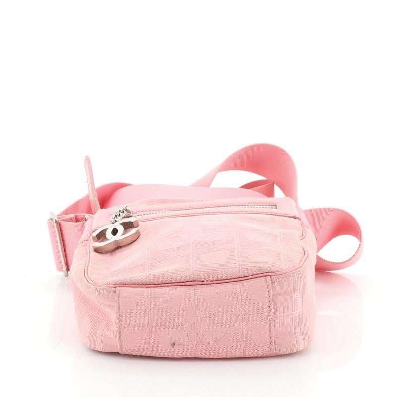 Pink Travel Line Crossbody Bag Nylon Mini