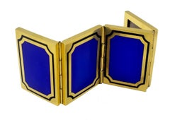 Travel Picture Frame rectangular Sterling Silver Enamel for 4 photos Salimbeni